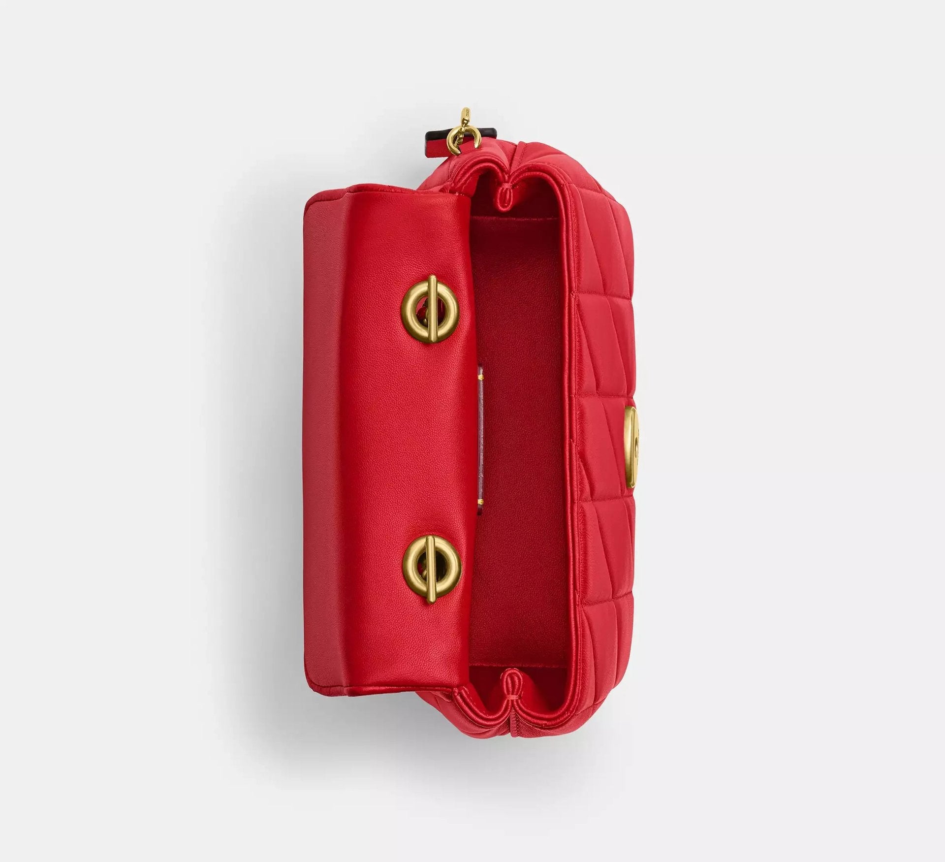 Coach Tabby Top Handle Bag With Quilting – Brass/Candy Apple - Sneaker Türkiye