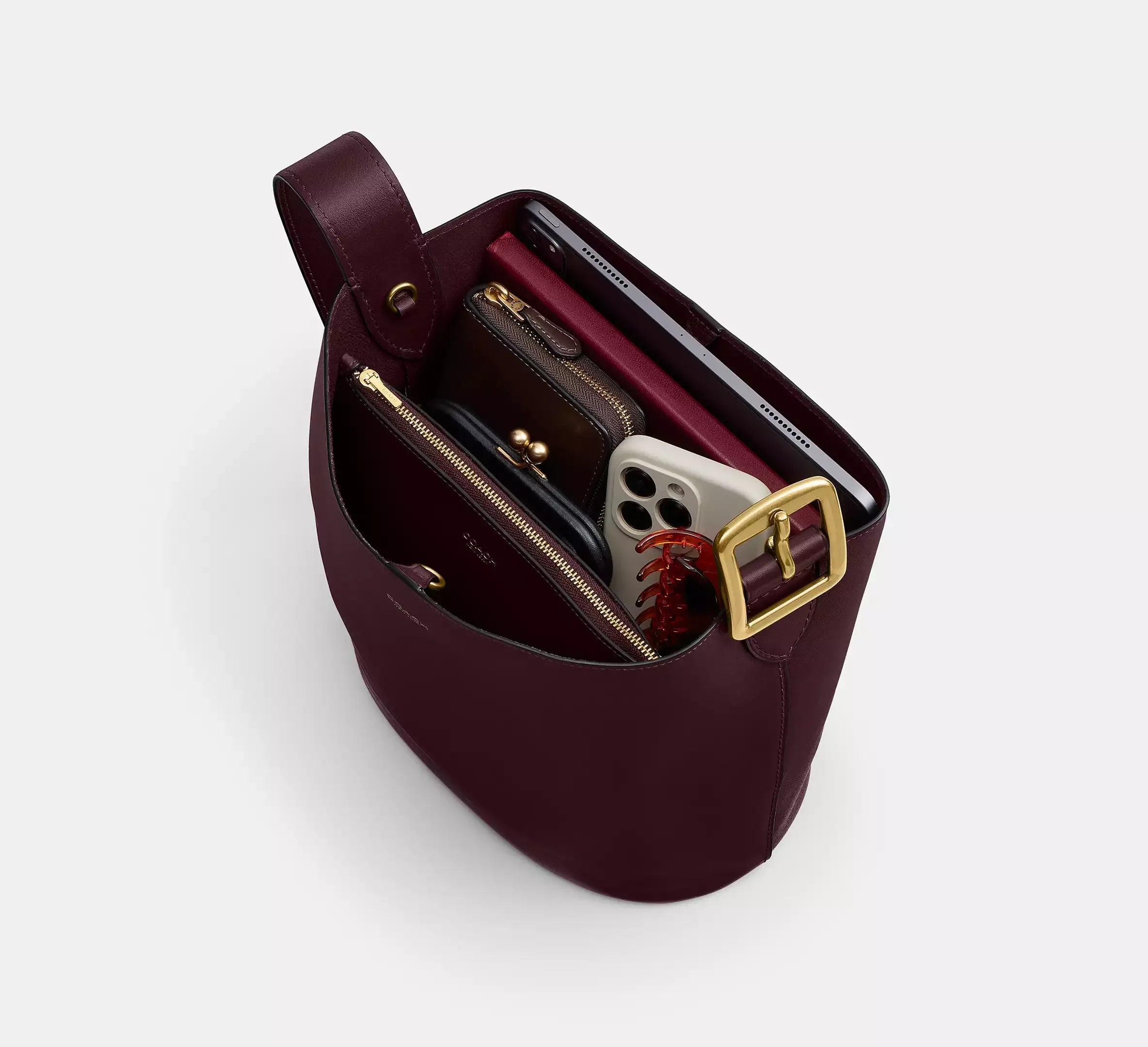 Coach Bleecker Bucket Bag – Brass/Merlot - Sneaker Türkiye