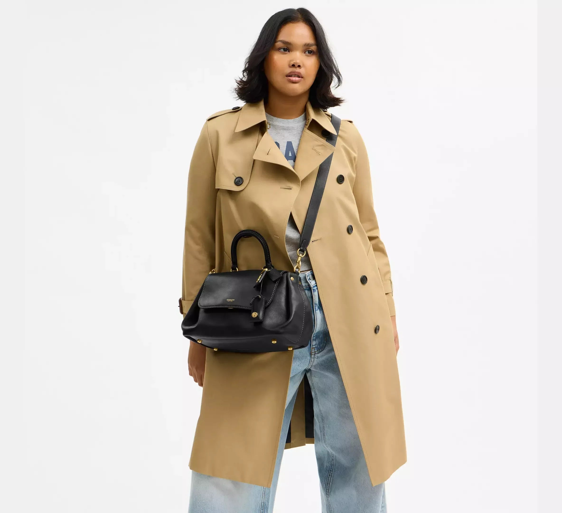 Coach Slouchy Rogue Top Handle Bag SEZON – Brass/Black - Sneaker Türkiye