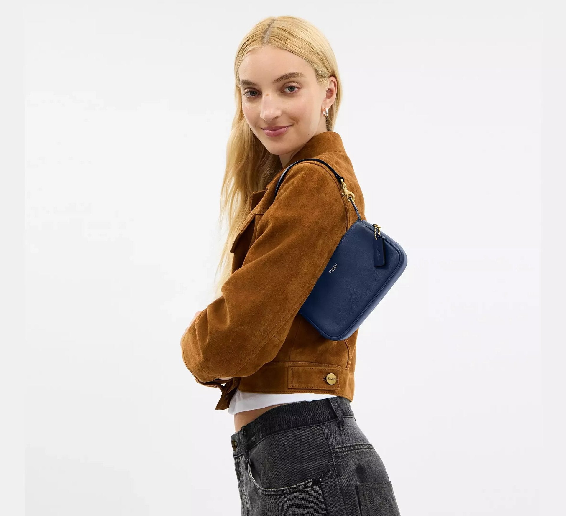 Coach Plaza Bag 18 Sezon – Brass/Navy - Sneaker Türkiye