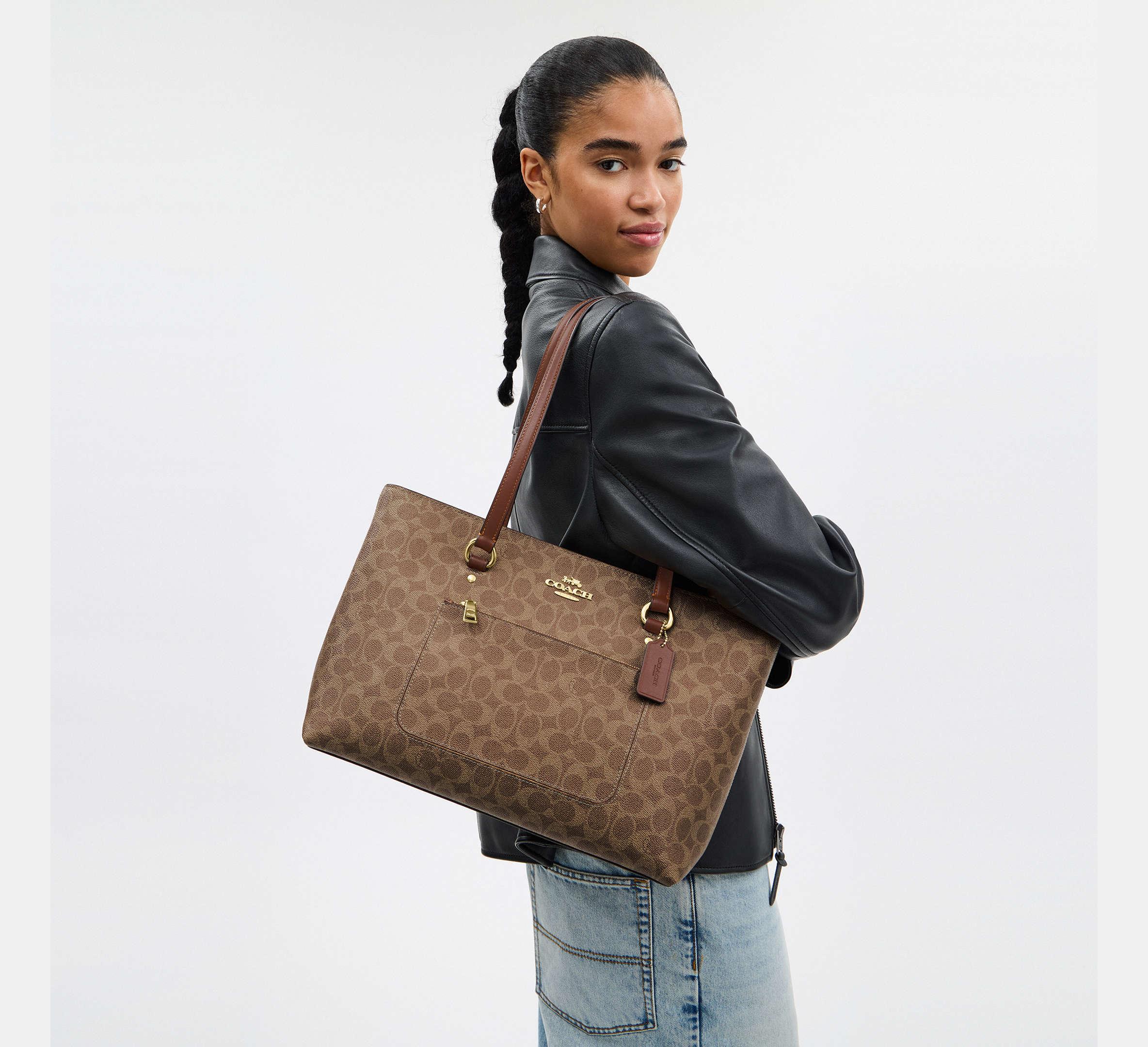 Coach Station Tote Bag In Signature-Gold/Tan/Brown - Sneaker Türkiye