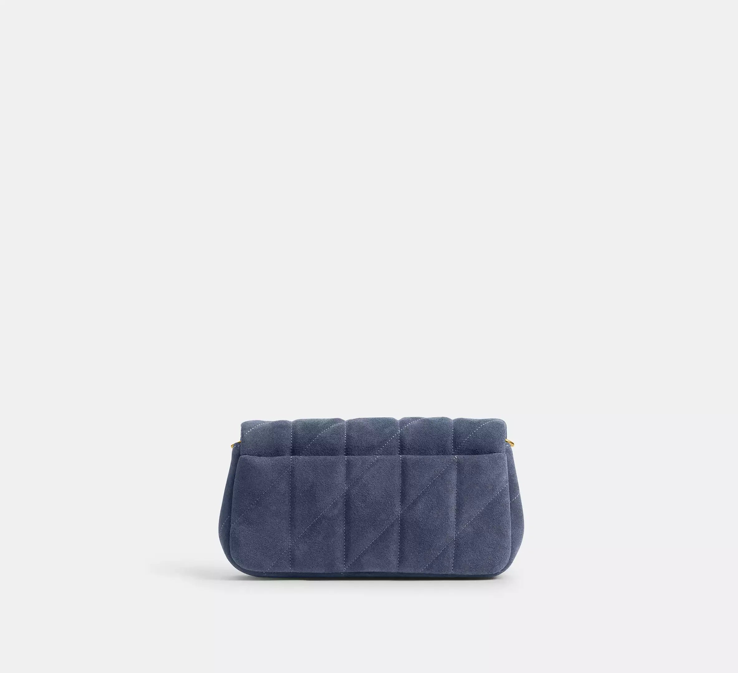 Coach Tabby Chain Crossbody Bag 19 With Quilting – Suede/Brass/Light Denim - Sneaker Türkiye