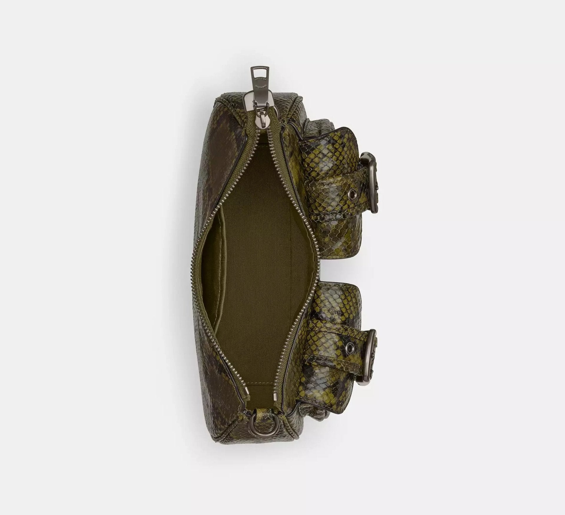 Coach Ashton Bag With Snake Print – Gunmetal/Olive Multi - Sneaker Türkiye