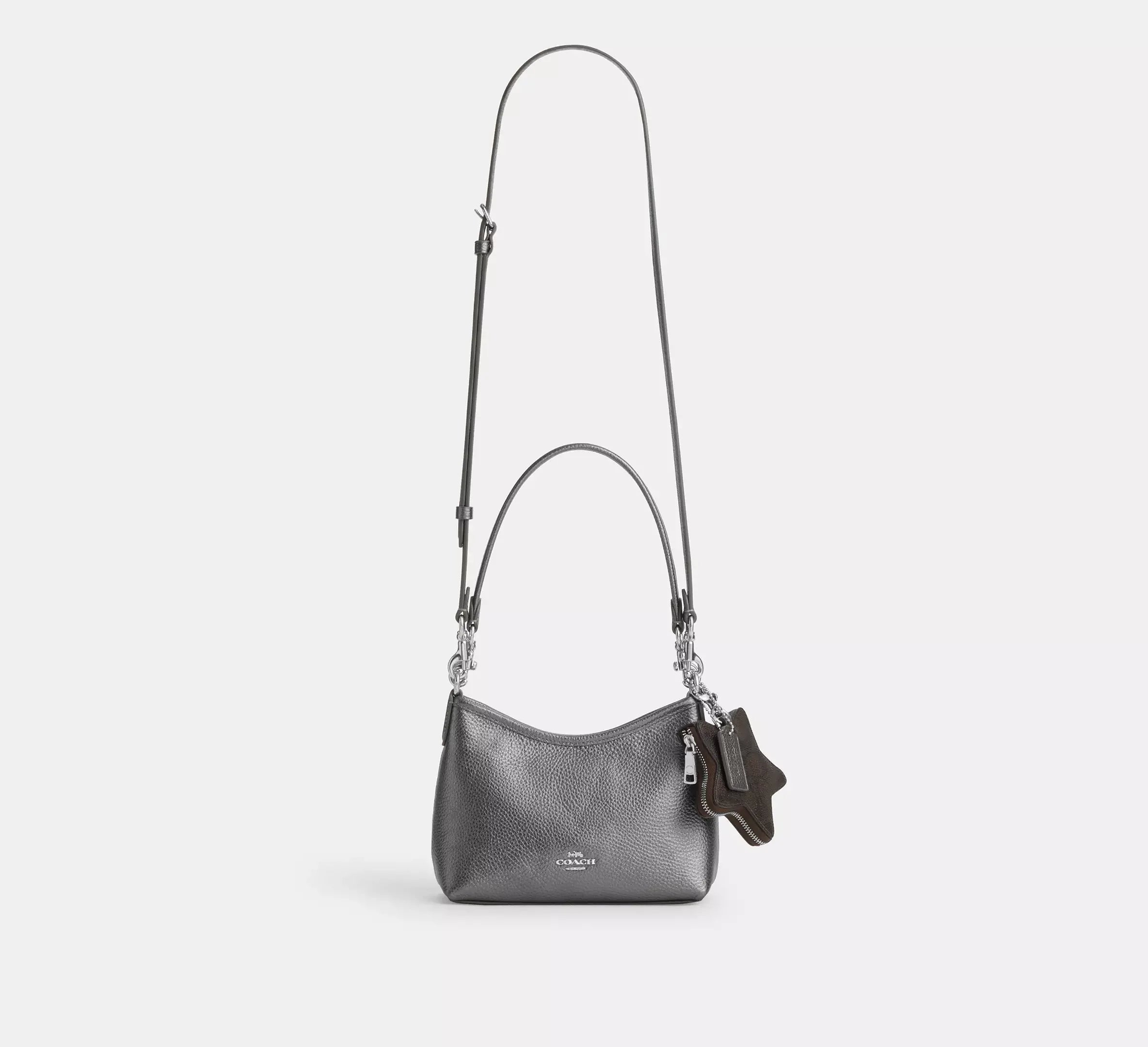 Coach Laurel Small Shoulder Bag With Star Charm – Silver/Metallic Graphite/Walnut - Sneaker Türkiye