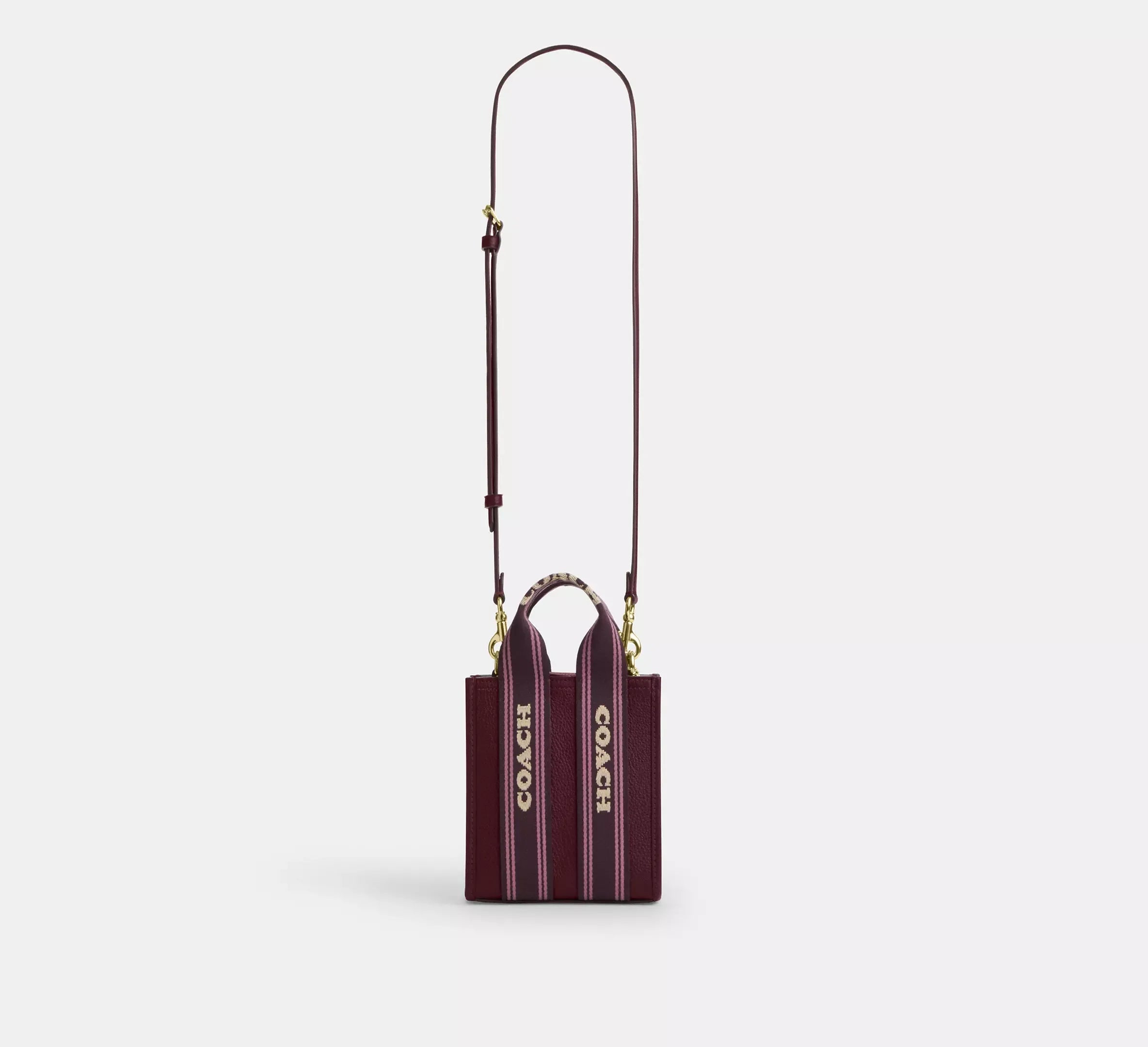 Coach Smith Mini Tote Bag – Gold/Dark Wine - Sneaker Türkiye