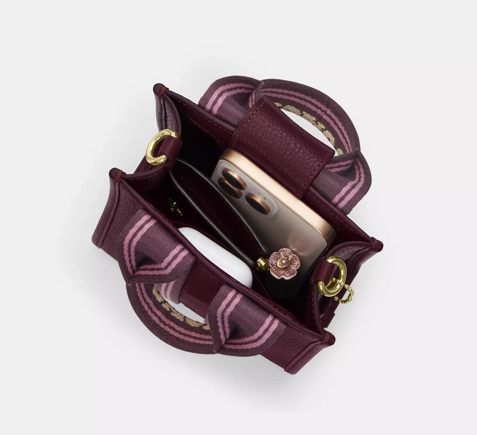 Coach Smith Mini Tote Bag – Gold/Dark Wine - Sneaker Türkiye