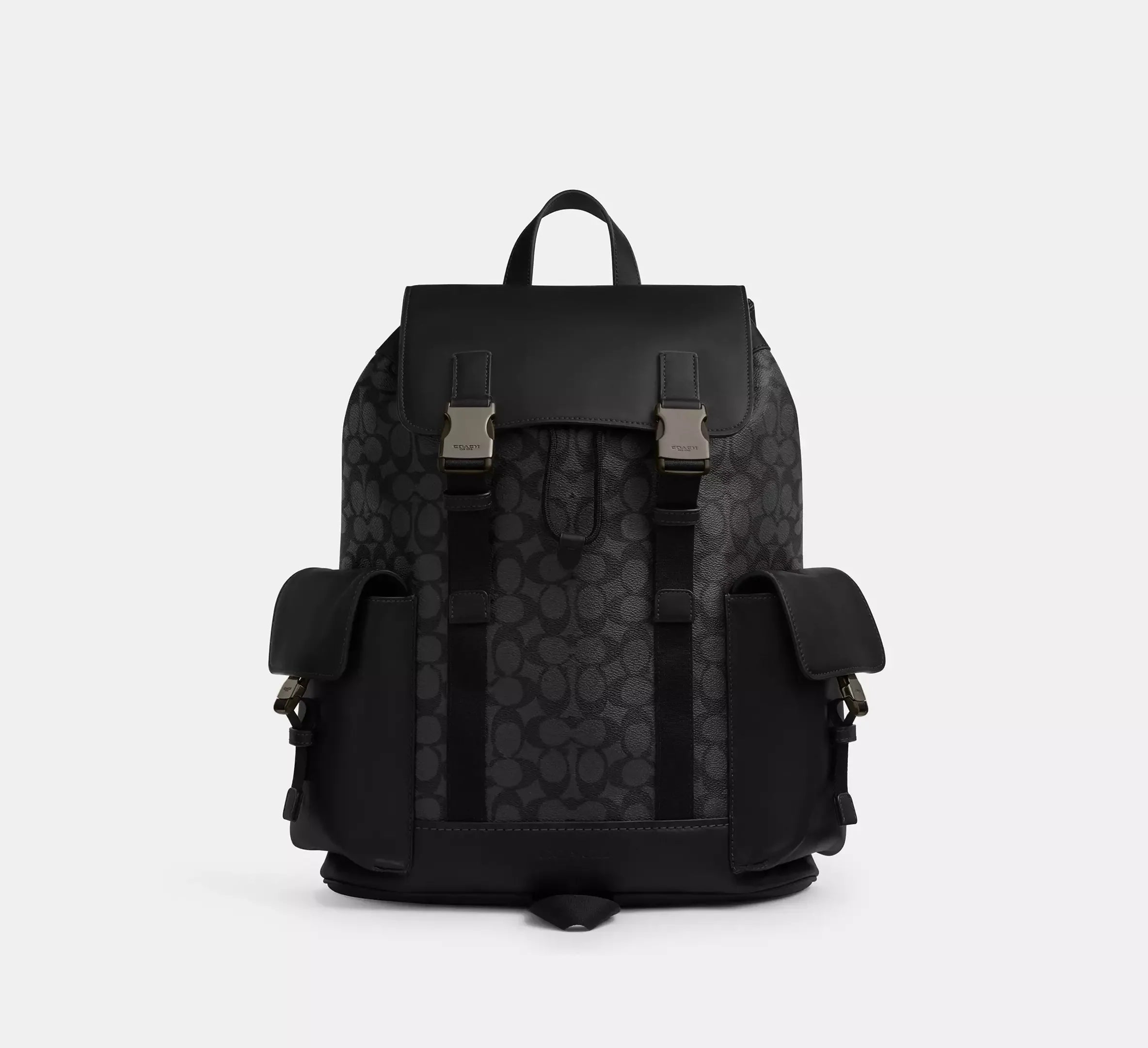 Coach Clark Backpack In Signature – Gunmetal/Charcoal/Black - Sneaker Türkiye