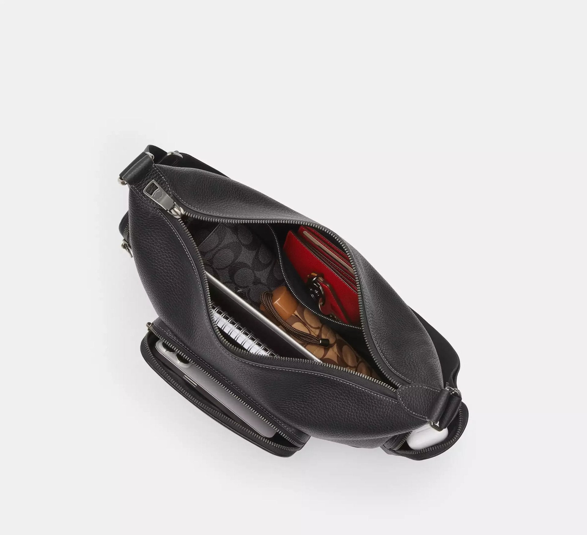 Coach Finn Crossbody Bag With Pockets – Gunmetal/Black - Sneaker Türkiye