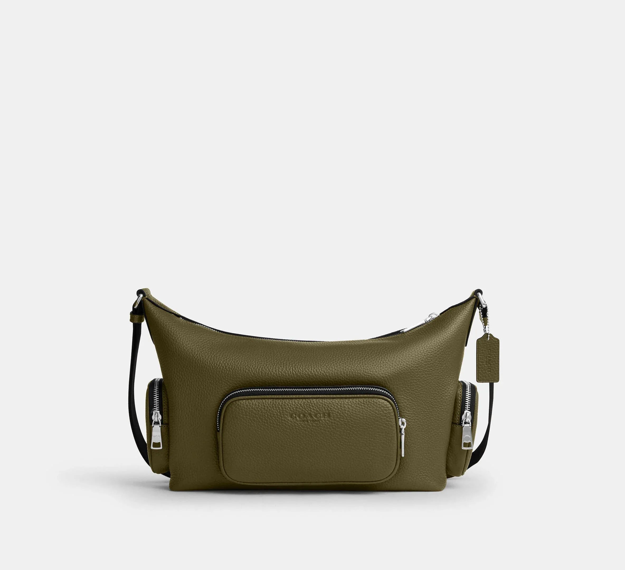 Coach Finn Crossbody Bag With Pockets – Silver/Olive - Sneaker Türkiye