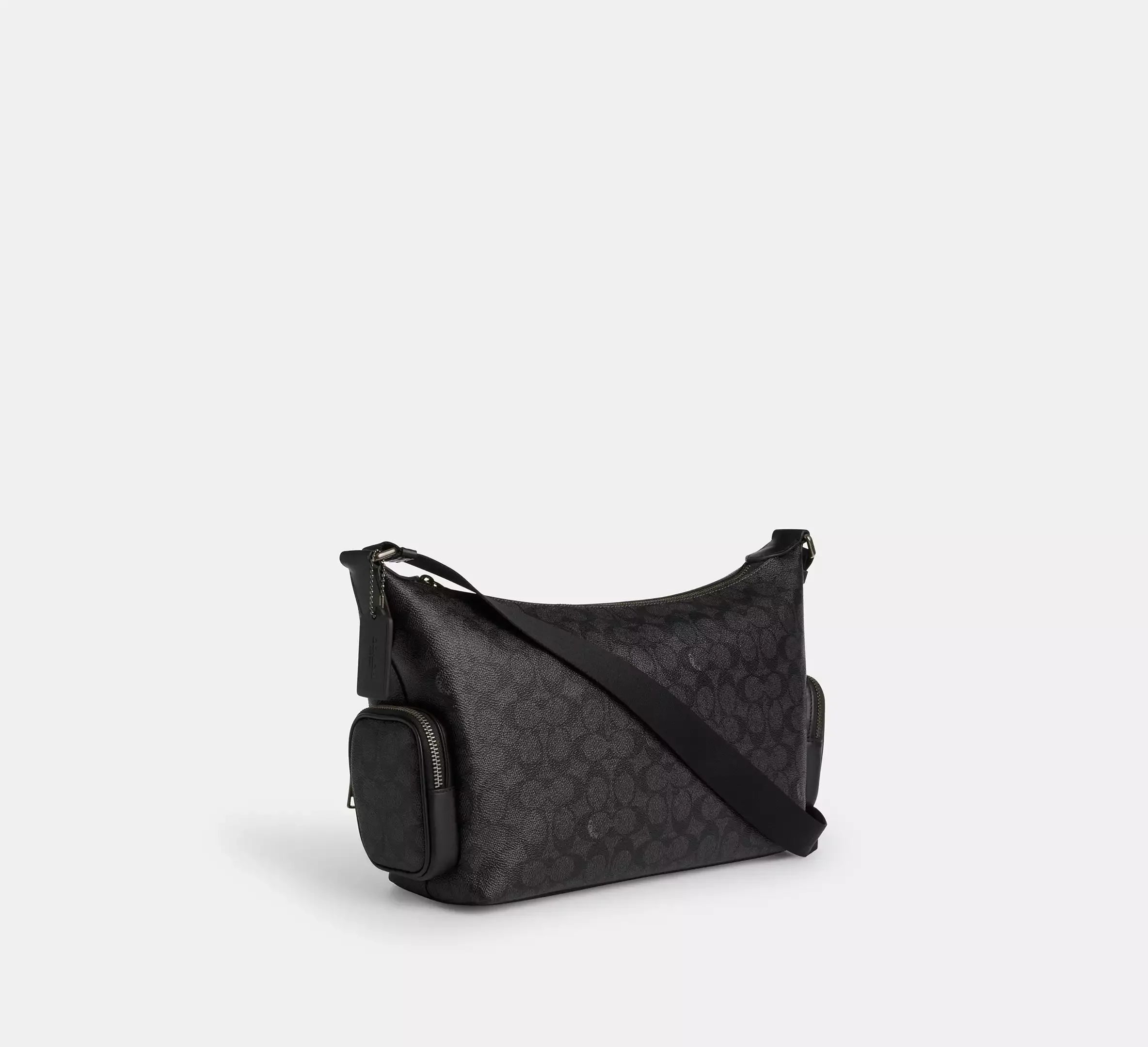 Coach Finn Crossbody Bag With Pockets In Signature – Gunmetal/Charcoal/Black - Sneaker Türkiye