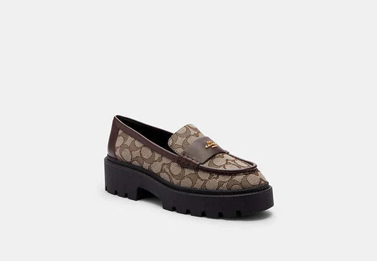 Coach Lucy Loafer In Signature Jacquard-Oak/Maple - Sneaker Türkiye