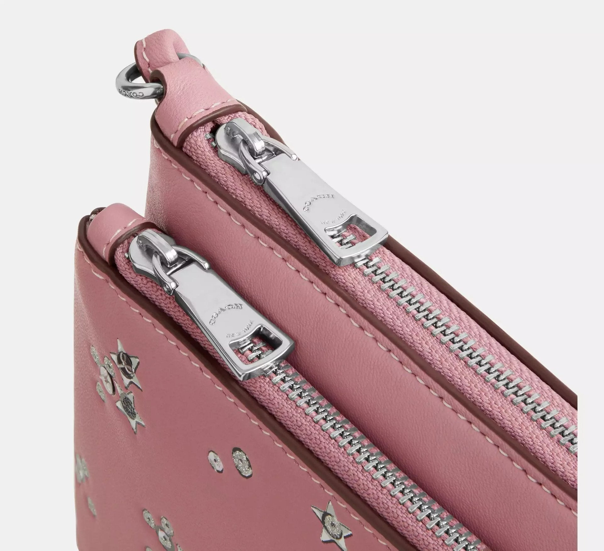 Coach Double Zip Wallet With Star Print – Silver/Dusty Pink Multi - Sneaker Türkiye