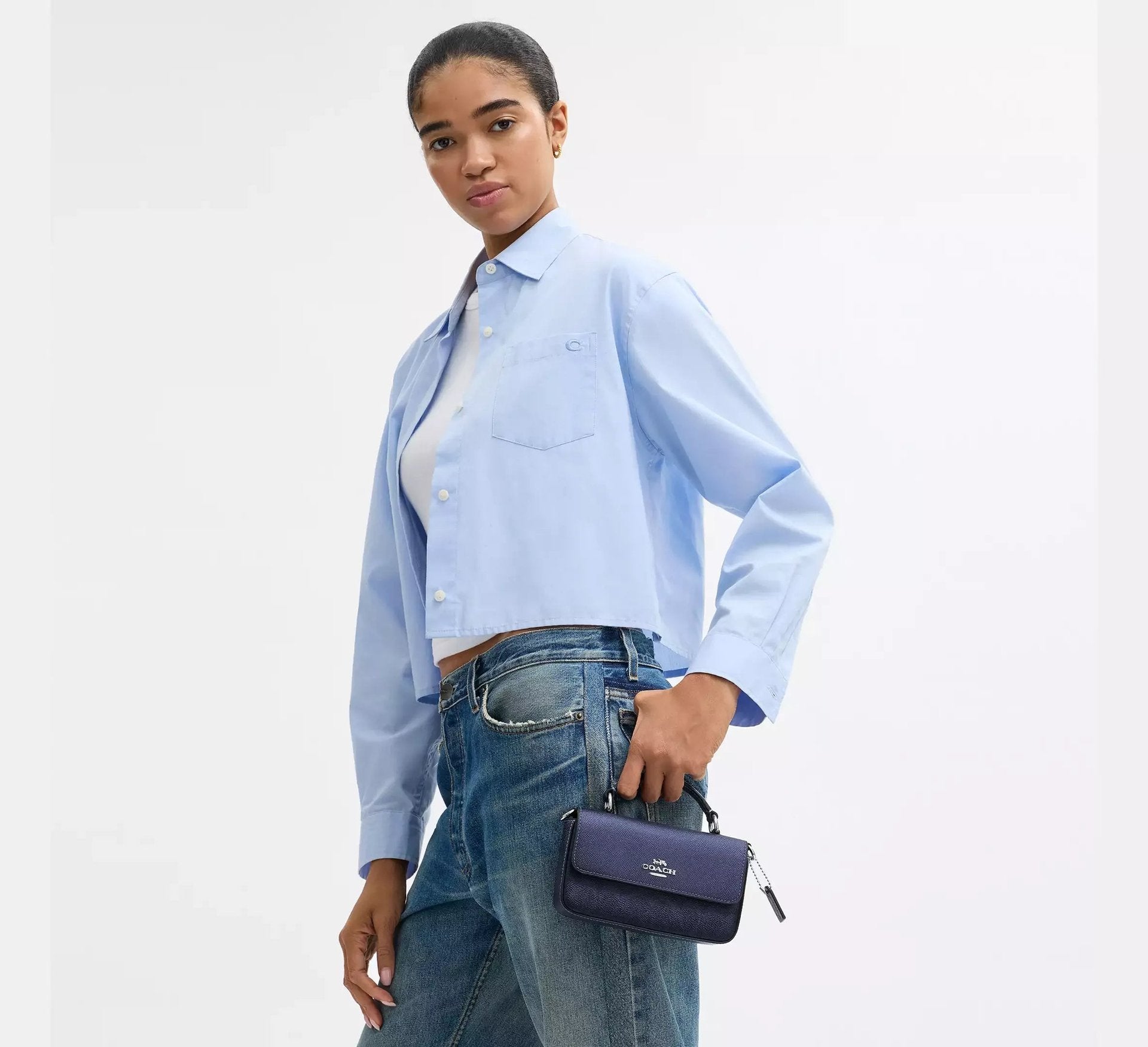 Coach Mini Josie Top Handle Bag In Signature – Sv/Blue/Navy - Sneaker Türkiye