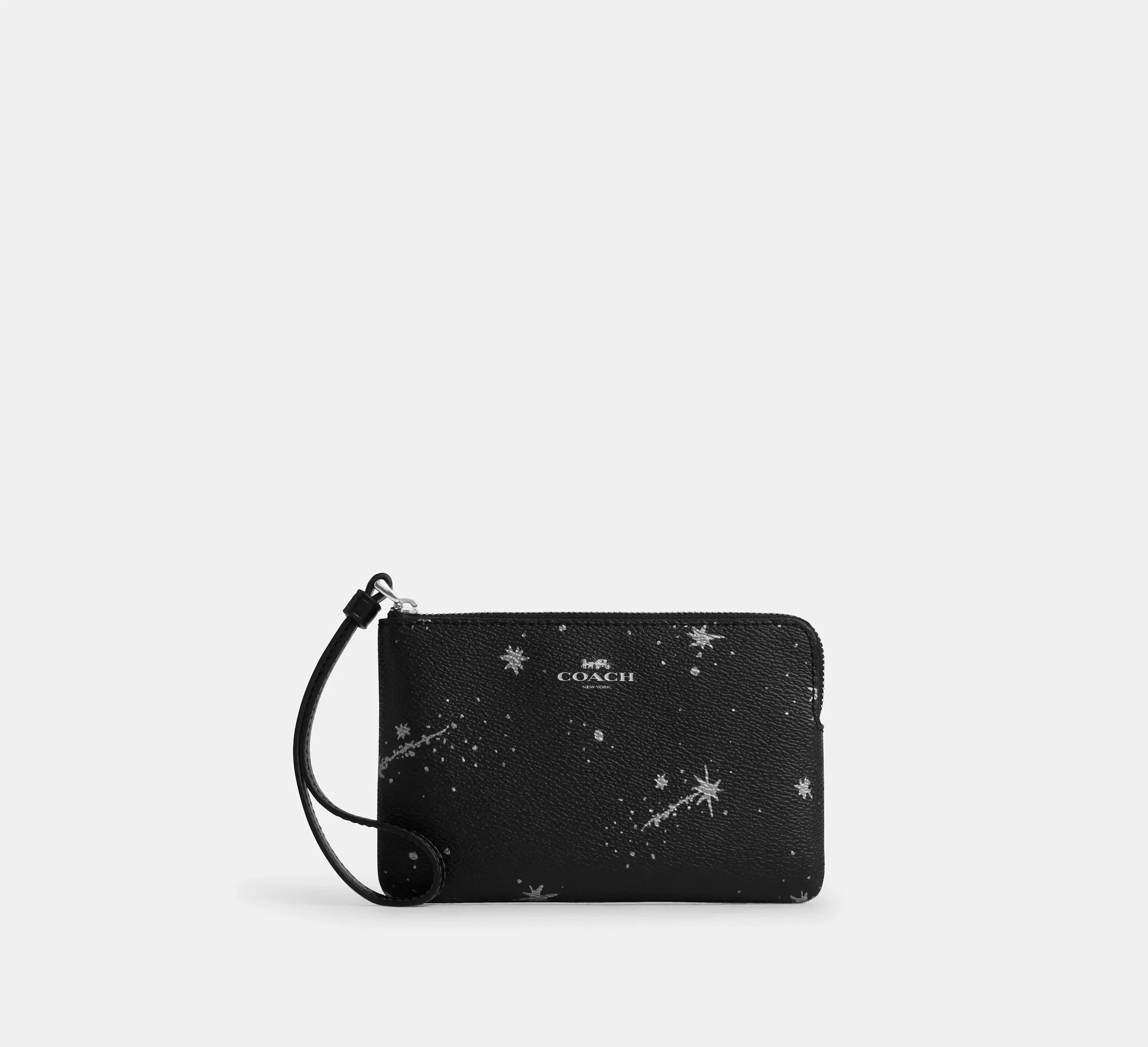 Coach Corner Zip Wristlet With Star Print – Silver - Sneaker Türkiye