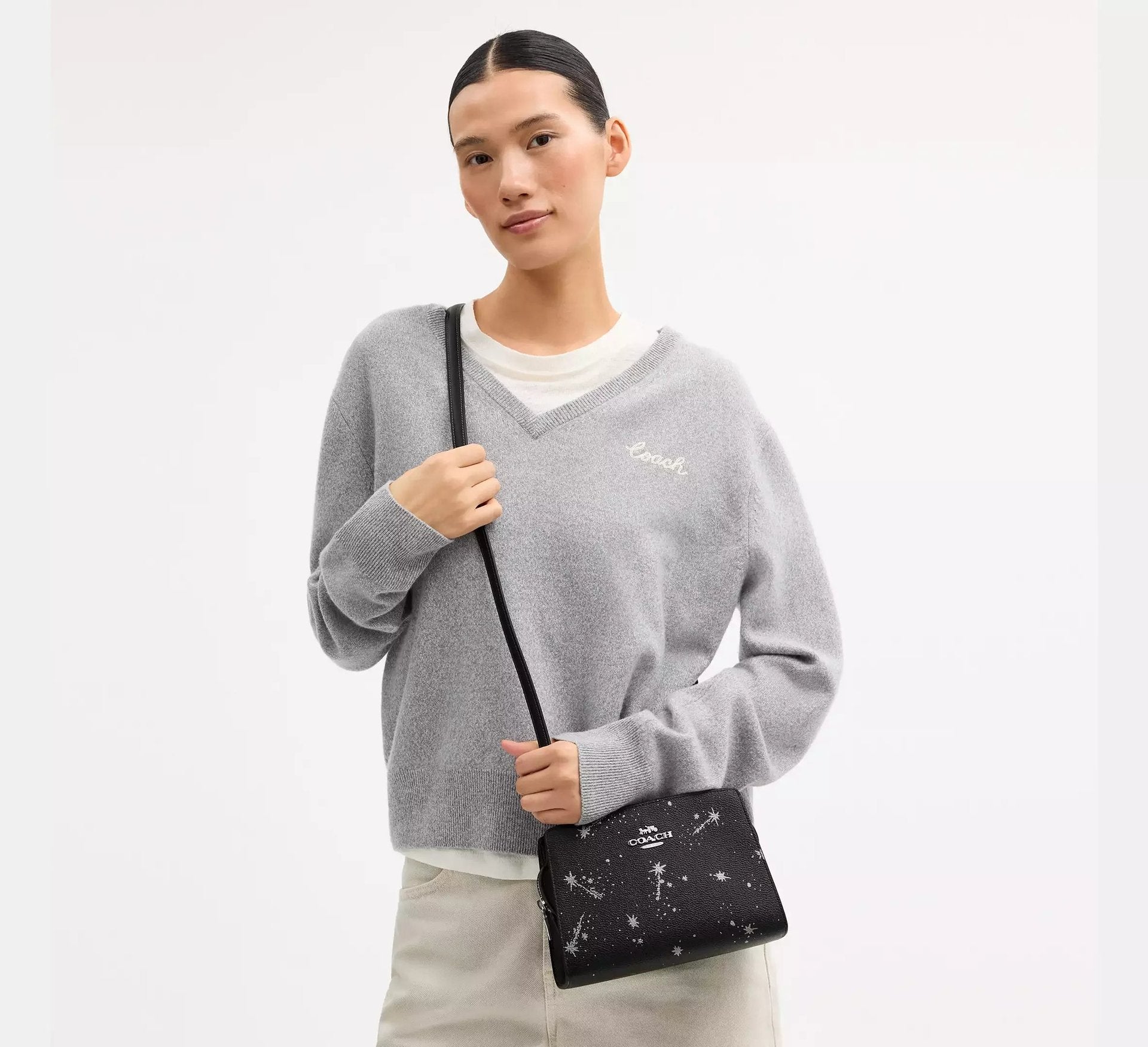 Coach Gia Crossbody Bag With Star Print – Silver/Black Multi - Sneaker Türkiye