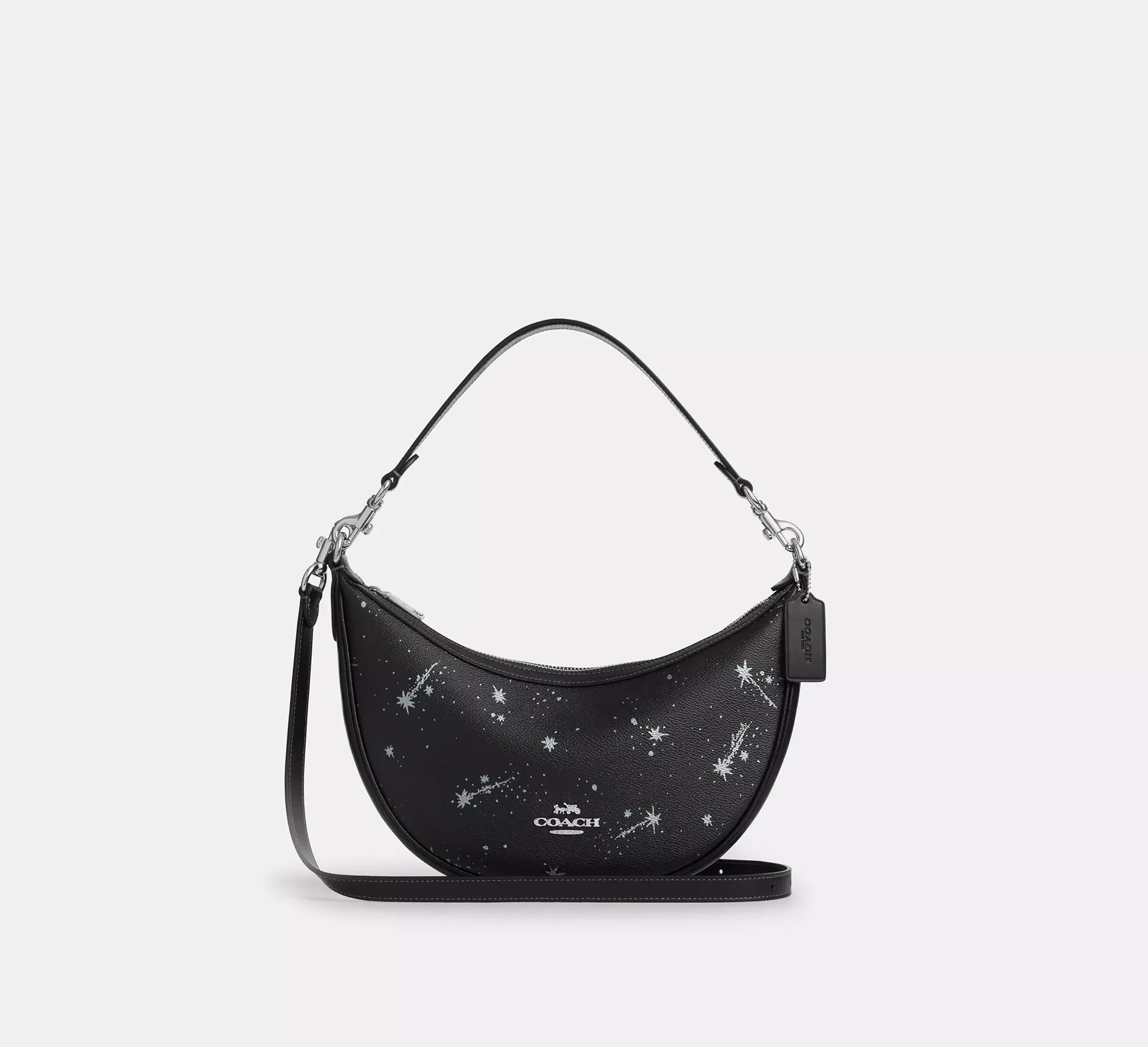 Coach Aria Shoulder Bag With Star Print – Silver/Black Multi - Sneaker Türkiye