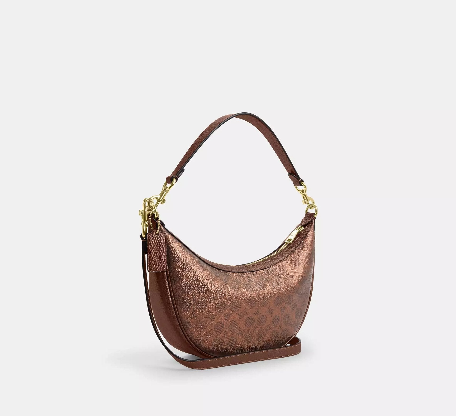 Coach Aria Shoulder Bag In Signature – Gold/Brown/Copper - Sneaker Türkiye