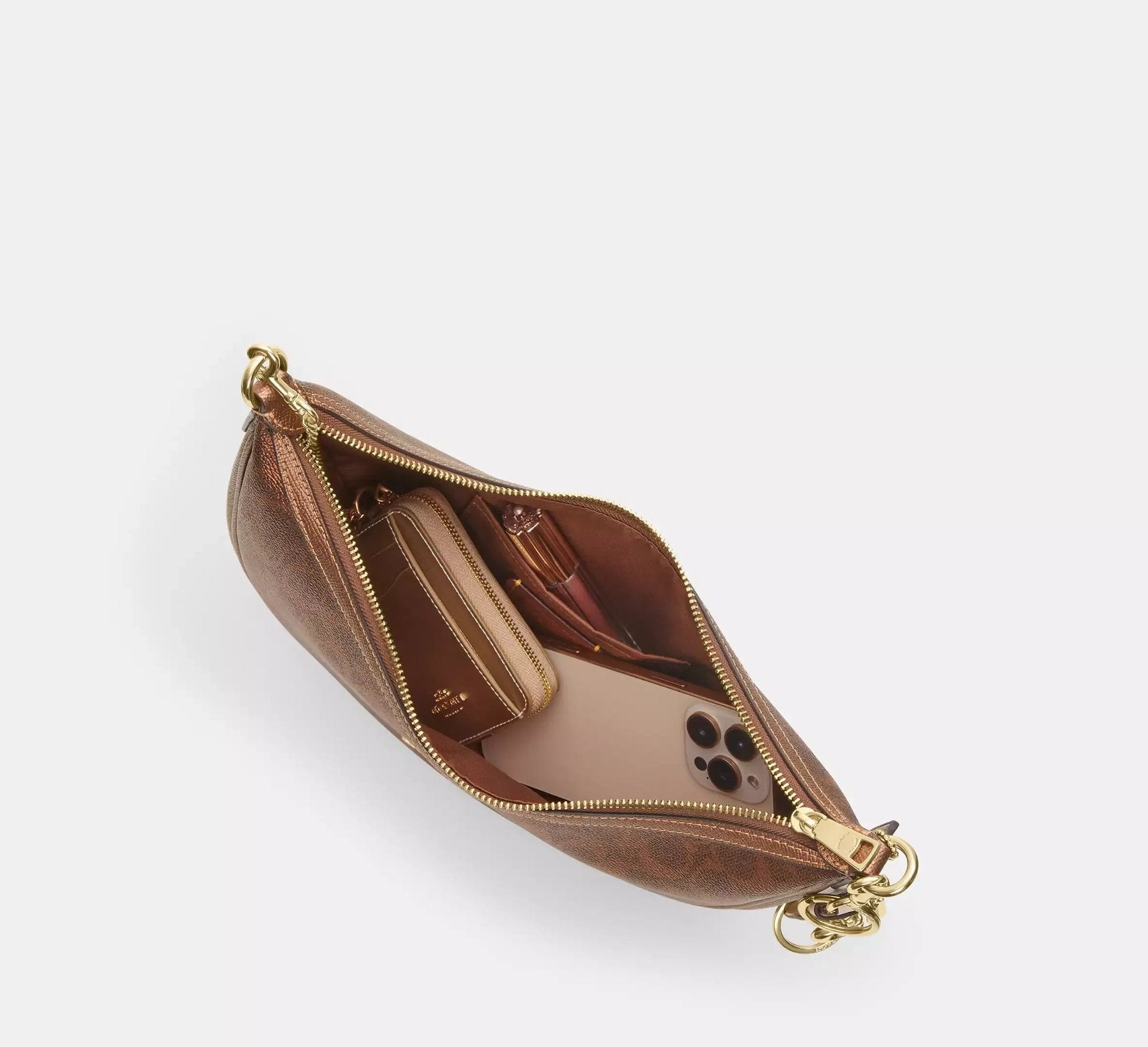 Coach Aria Shoulder Bag In Signature – Gold/Brown/Copper - Sneaker Türkiye