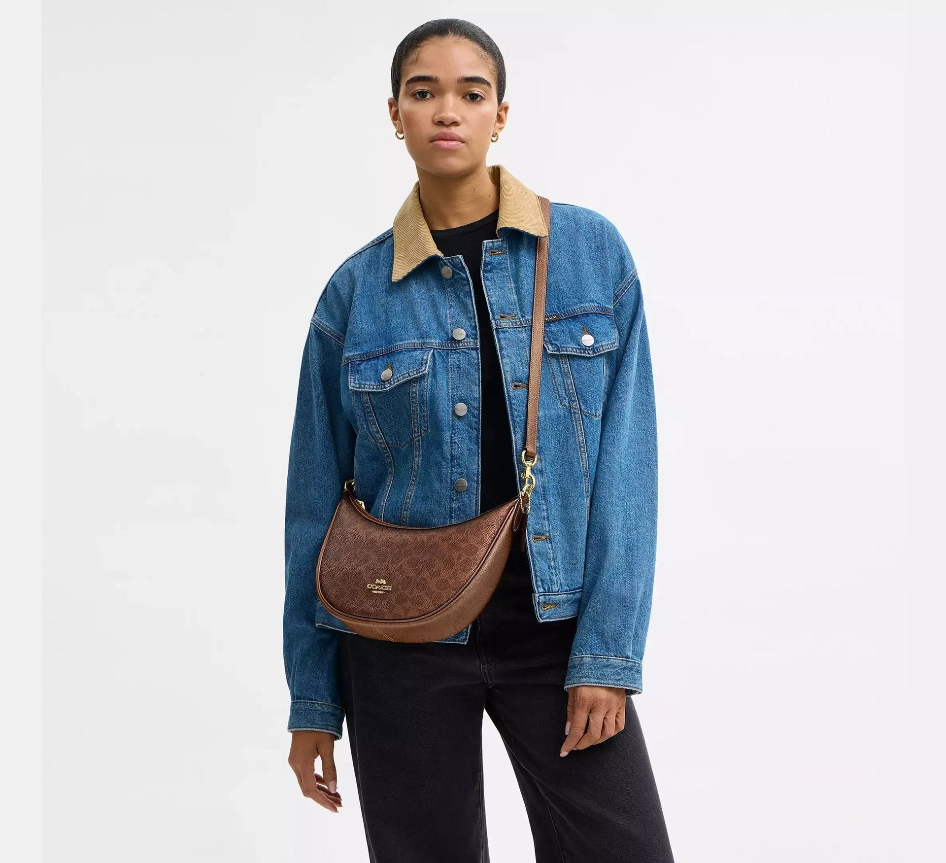 Coach Aria Shoulder Bag In Signature – Gold/Brown/Copper - Sneaker Türkiye
