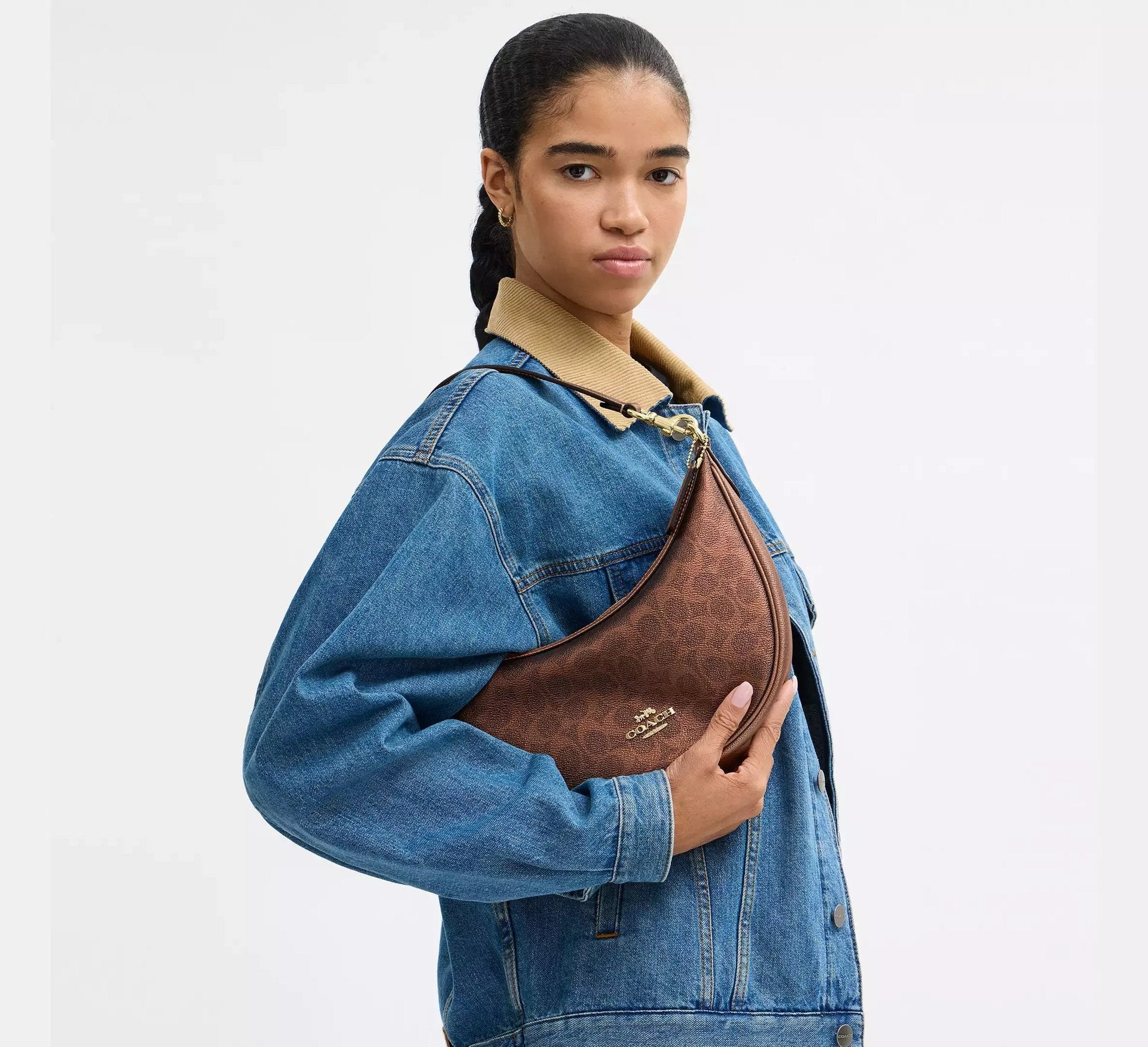 Coach Aria Shoulder Bag In Signature – Gold/Brown/Copper - Sneaker Türkiye