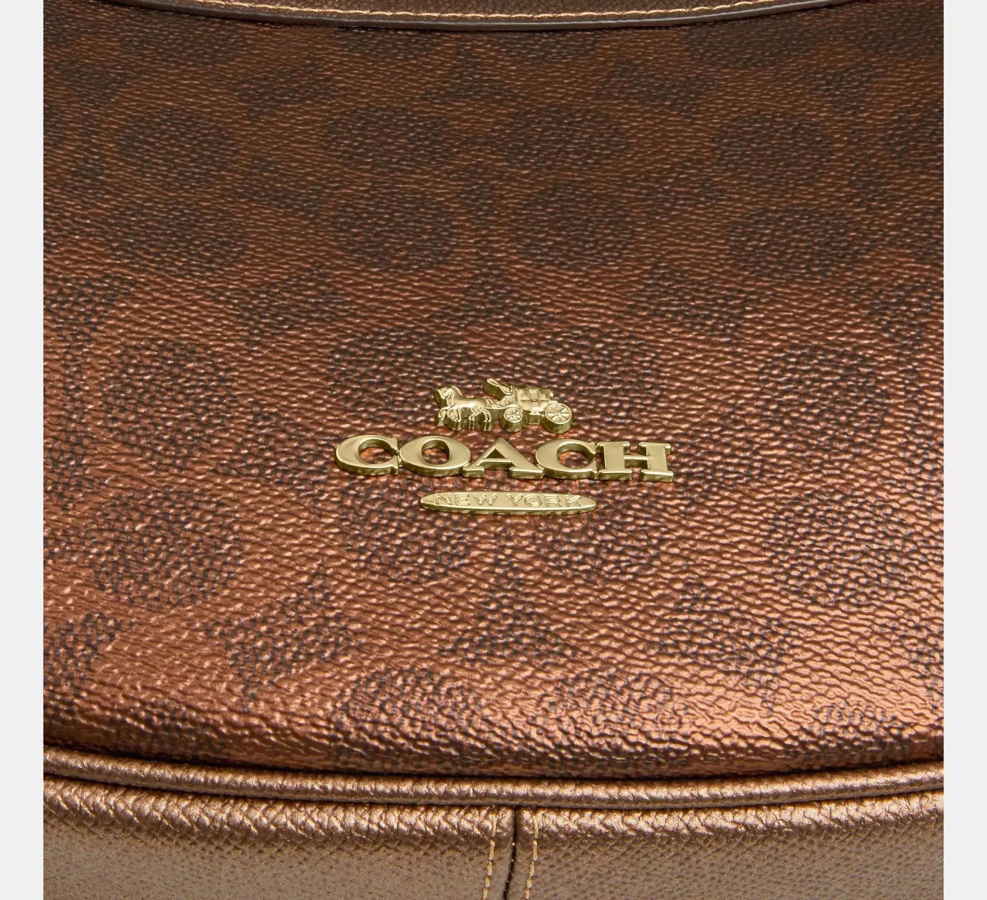 Coach Aria Shoulder Bag In Signature – Gold/Brown/Copper - Sneaker Türkiye