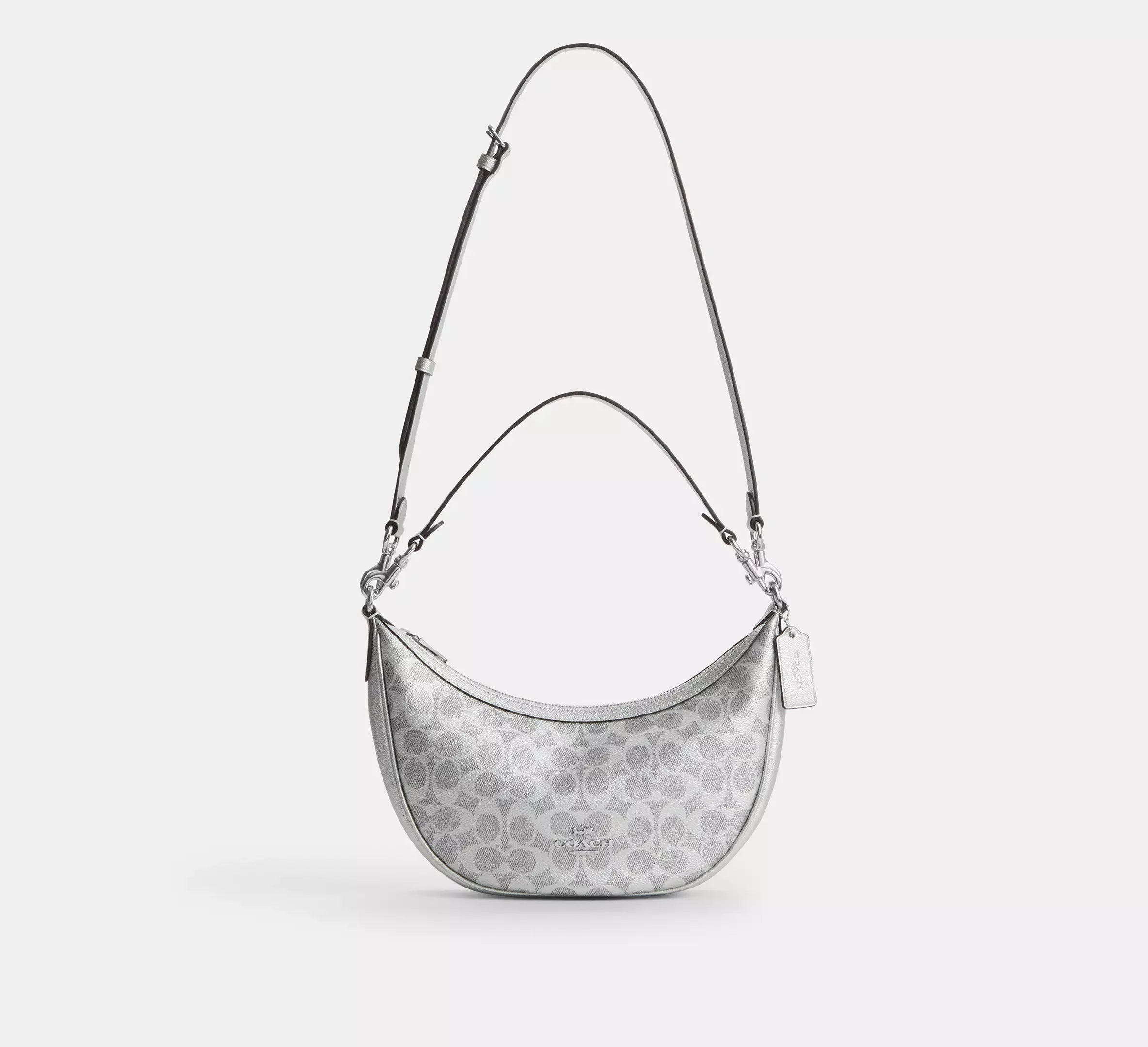 Coach Aria Shoulder Bag In Signature – Sv/Gray/Silver - Sneaker Türkiye