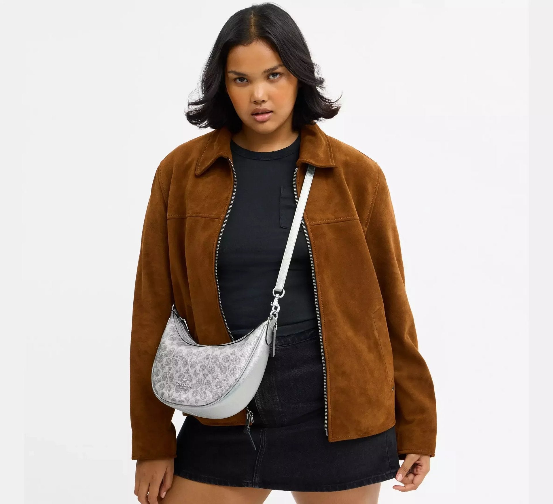 Coach Aria Shoulder Bag In Signature – Sv/Gray/Silver - Sneaker Türkiye
