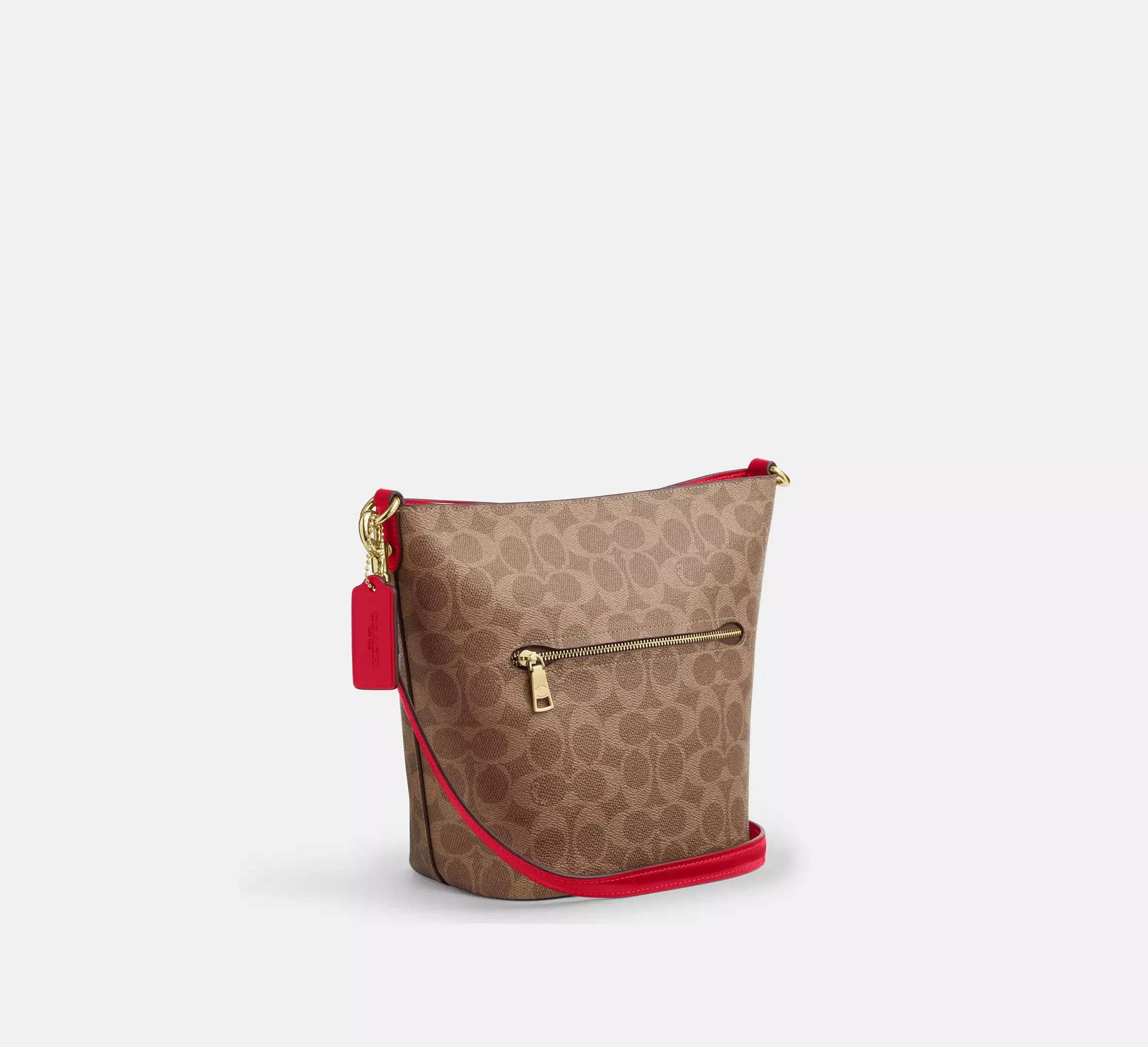 Coach Logan Duffle Bag In Signature – Gold/Tan/Carnation - Sneaker Türkiye