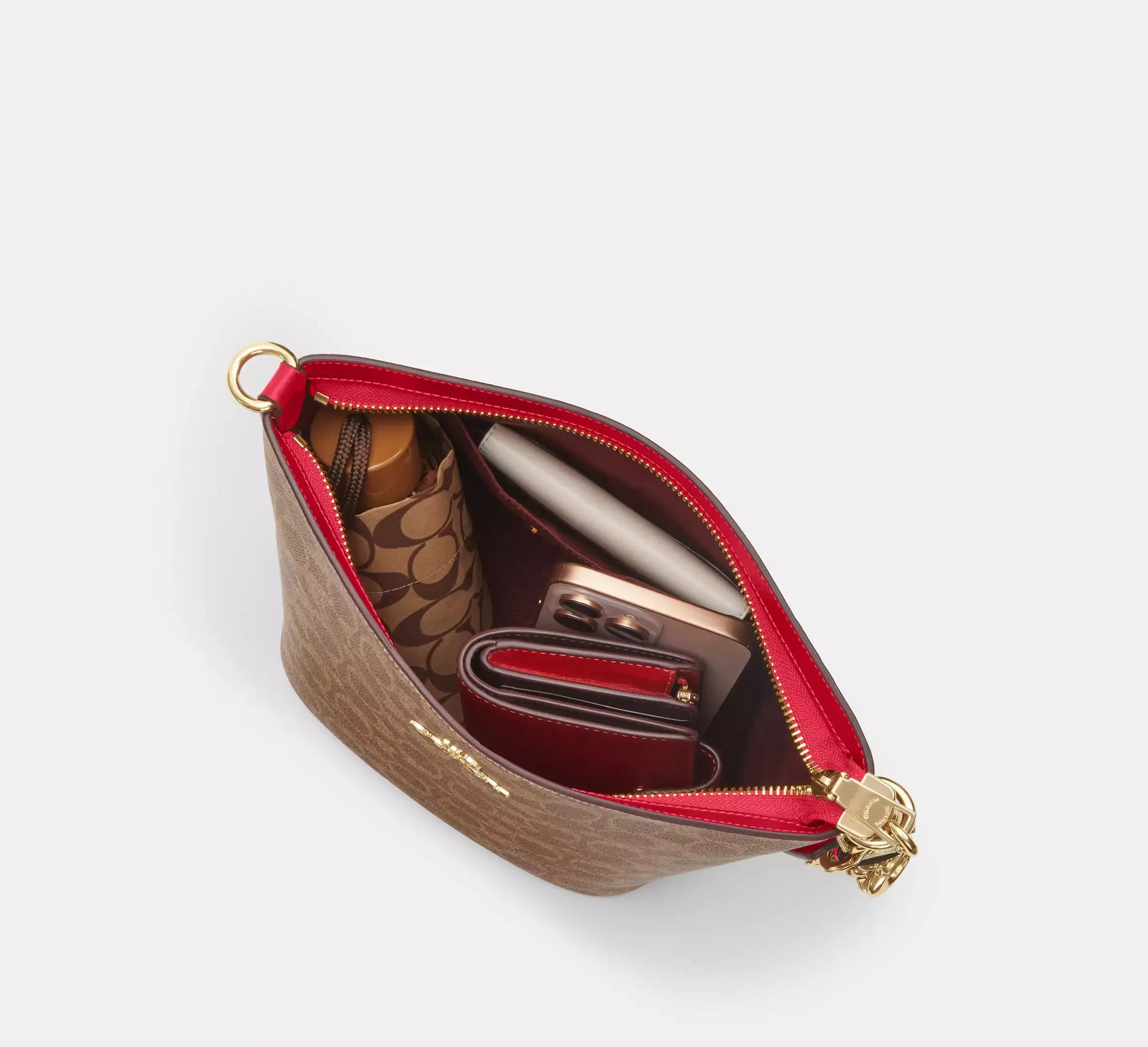 Coach Logan Duffle Bag In Signature – Gold/Tan/Carnation - Sneaker Türkiye