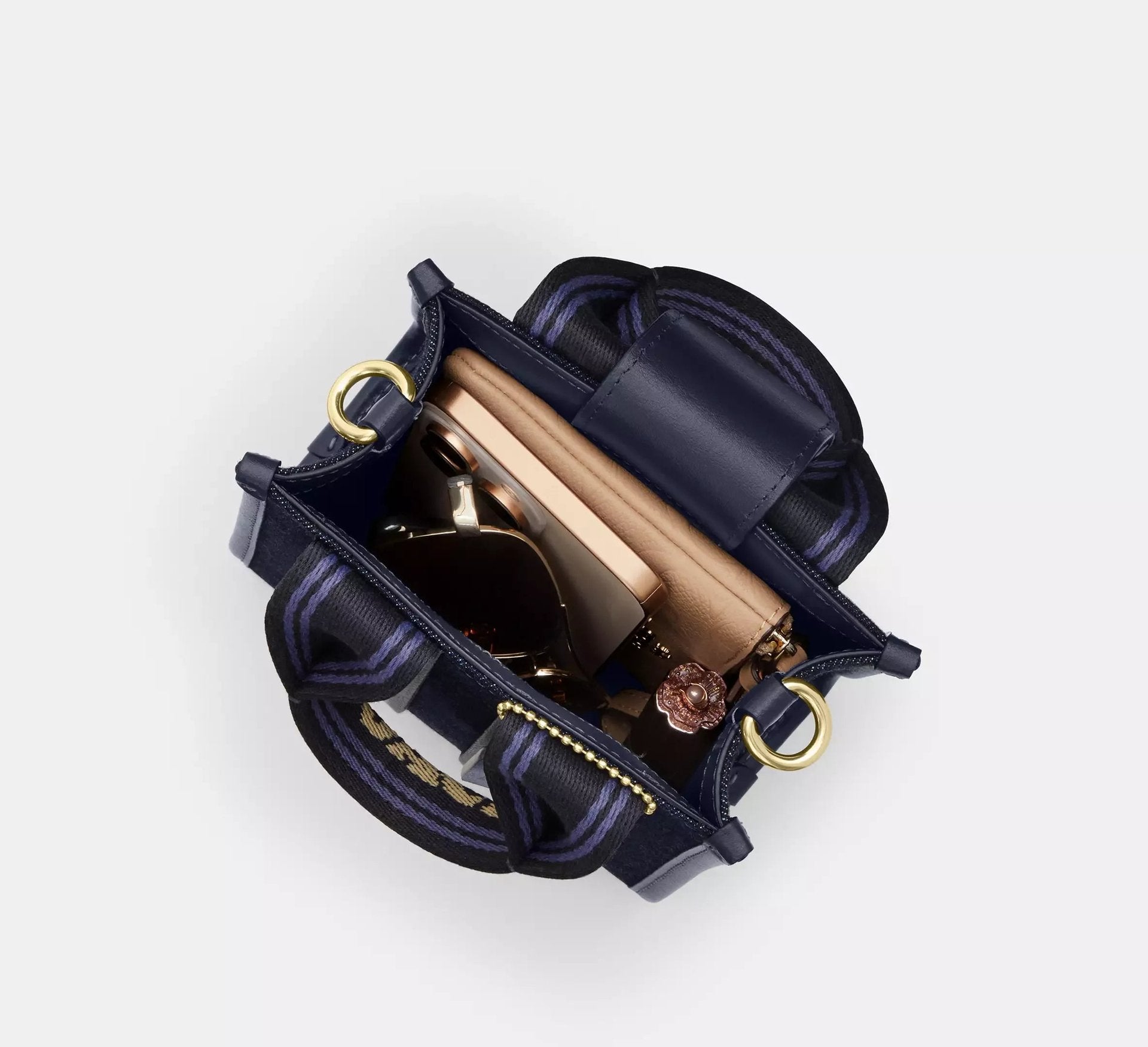 Coach Smith Mini Tote Bag In Regenerative Cotton – Gold/Dark Den Gold Multi - Sneaker Türkiye