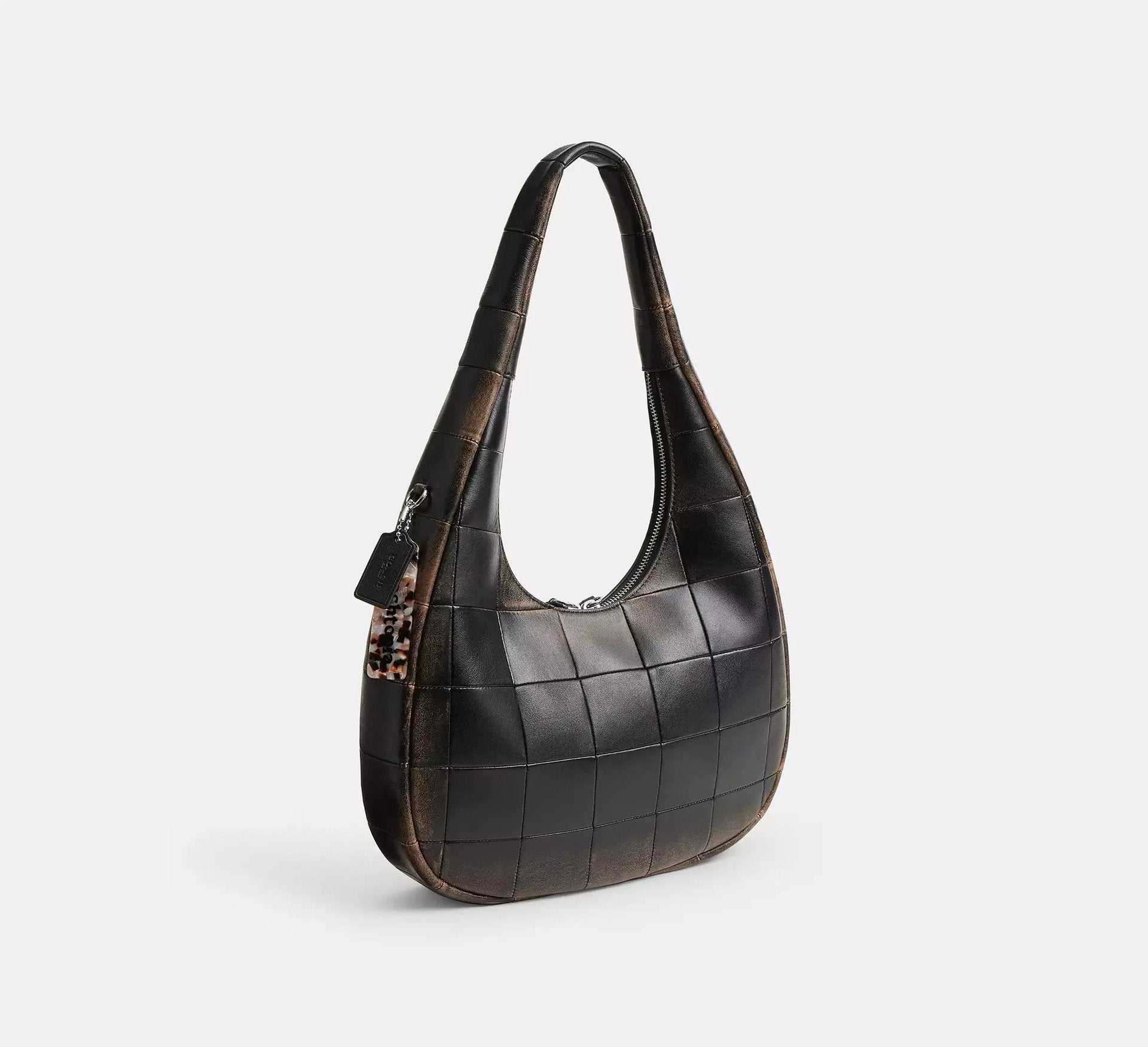 Coach Alter/Ego Crescent Shoulder Bag In Checkerboard Upcrafted Leather – Black/Brown - Sneaker Türkiye