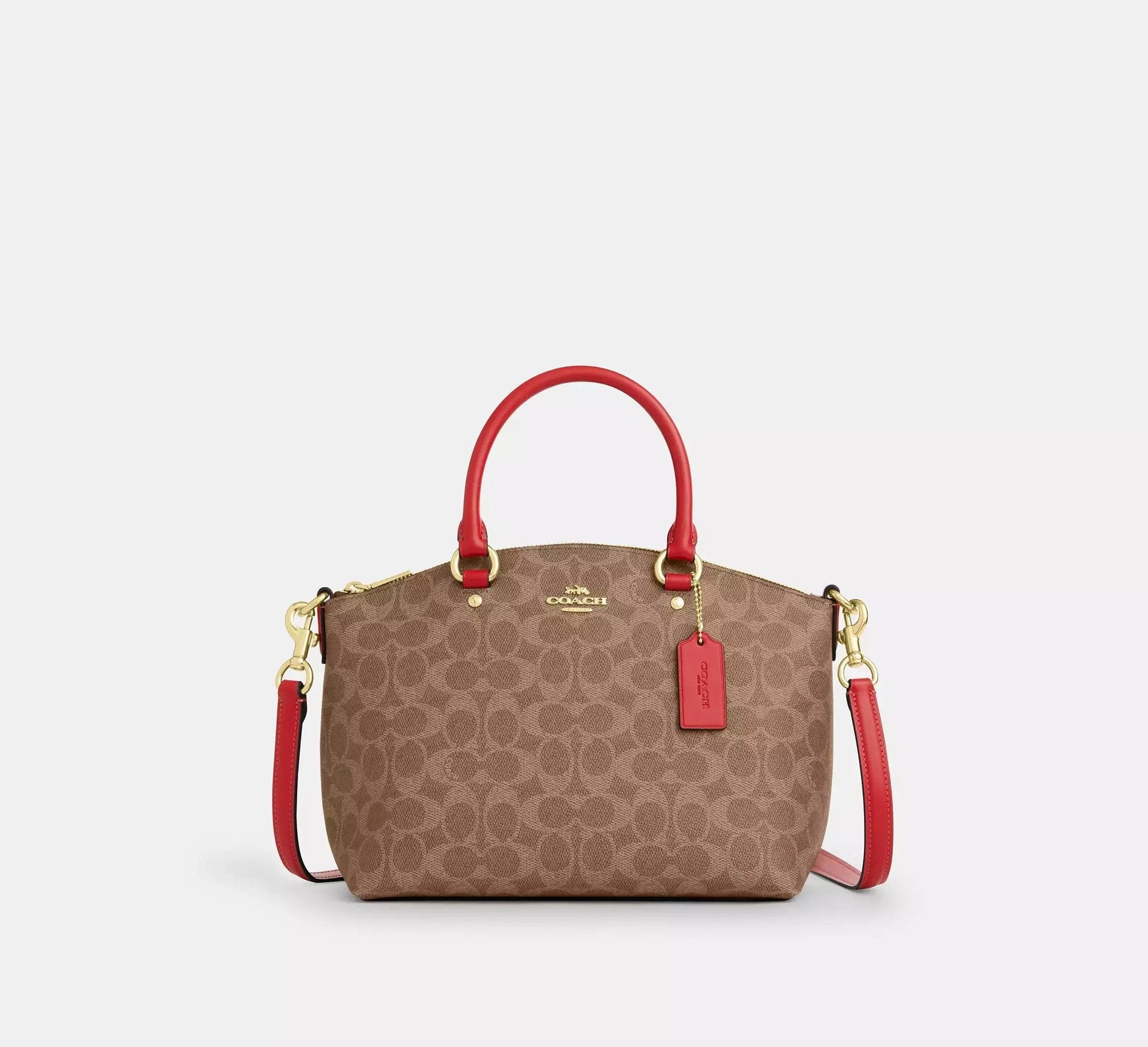 Coach Sadie Satchel Bag In Signature – Im/Tan/Carnation - Sneaker Türkiye