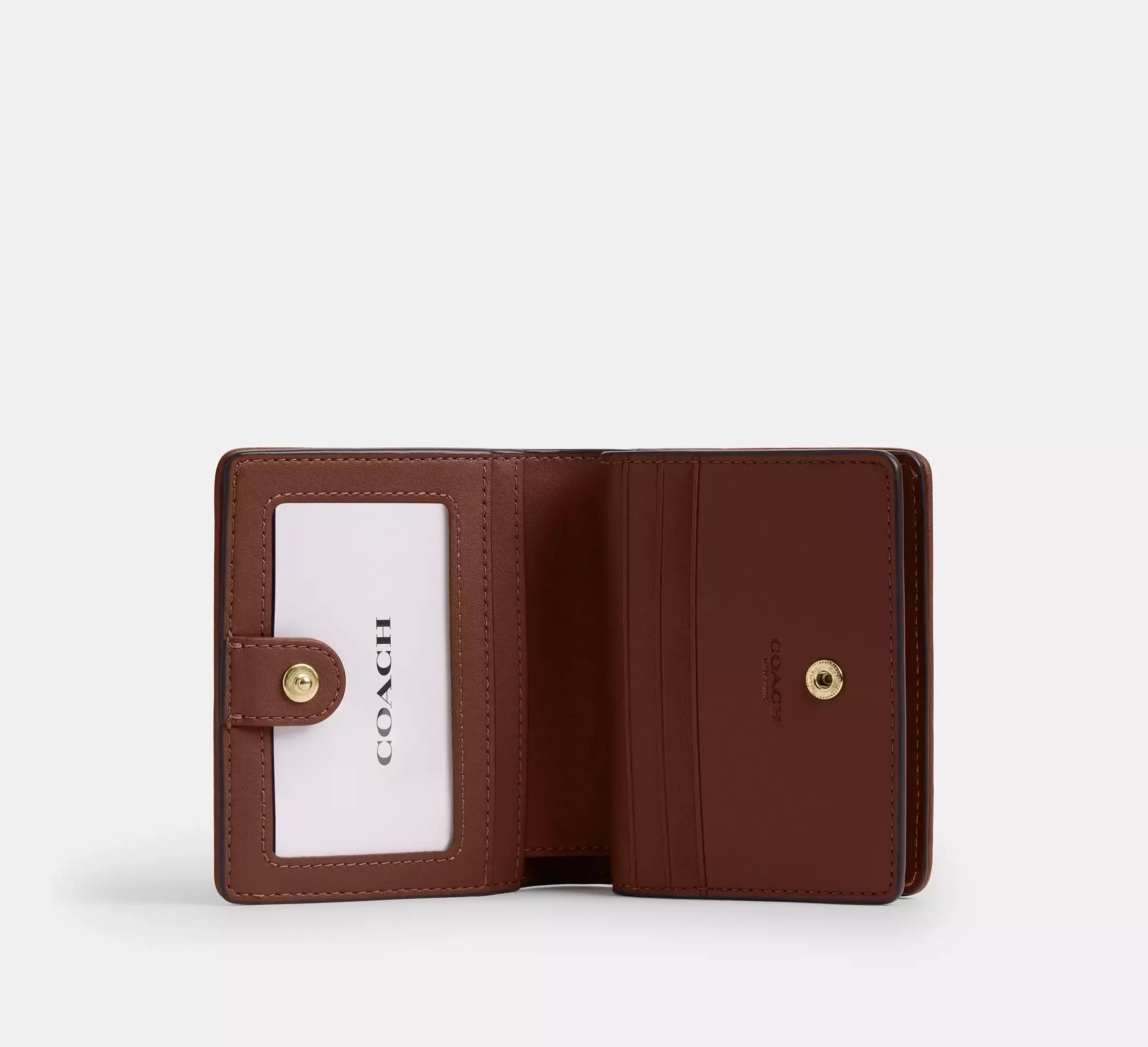 Coach Snap Wallet In Signature Chenille – Gold/Light Khaki/Vintage Brown - Sneaker Türkiye