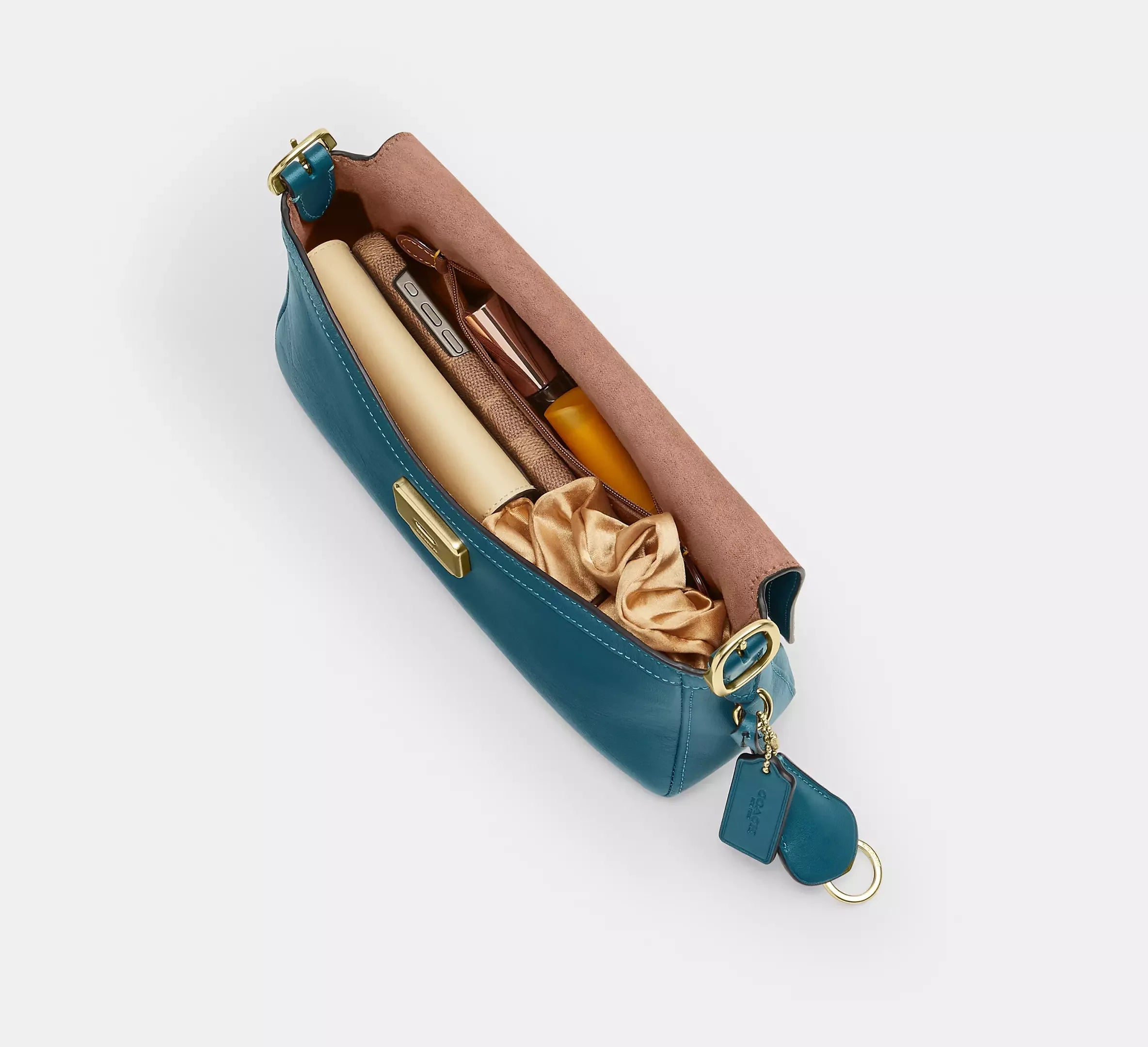 Coach Etta Small Flap Shoulder Bag – Gold/Teal Ink - Sneaker Türkiye