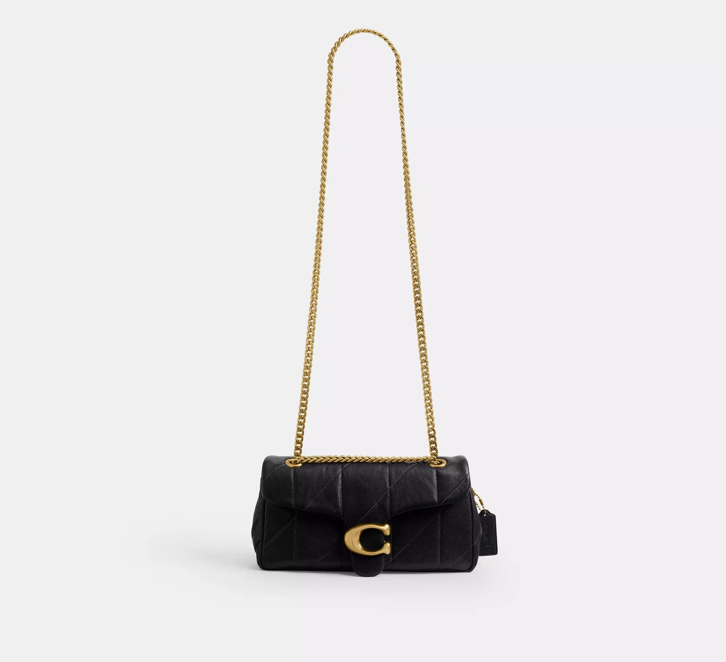 Coach Tabby Shoulder Bag 26 With Quilting – Brass/Black - Sneaker Türkiye