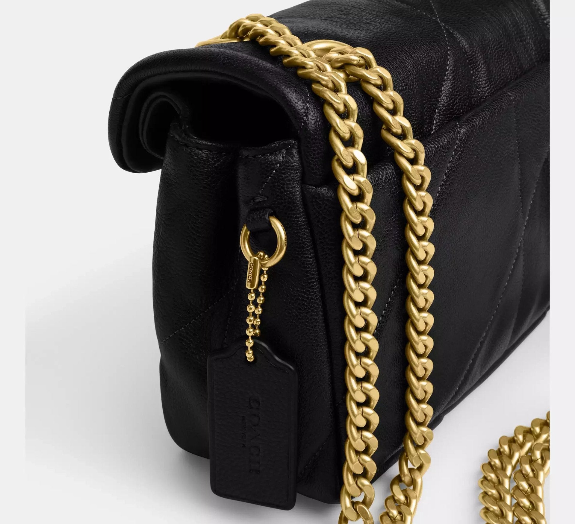 Coach Tabby Shoulder Bag 26 With Quilting – Brass/Black - Sneaker Türkiye