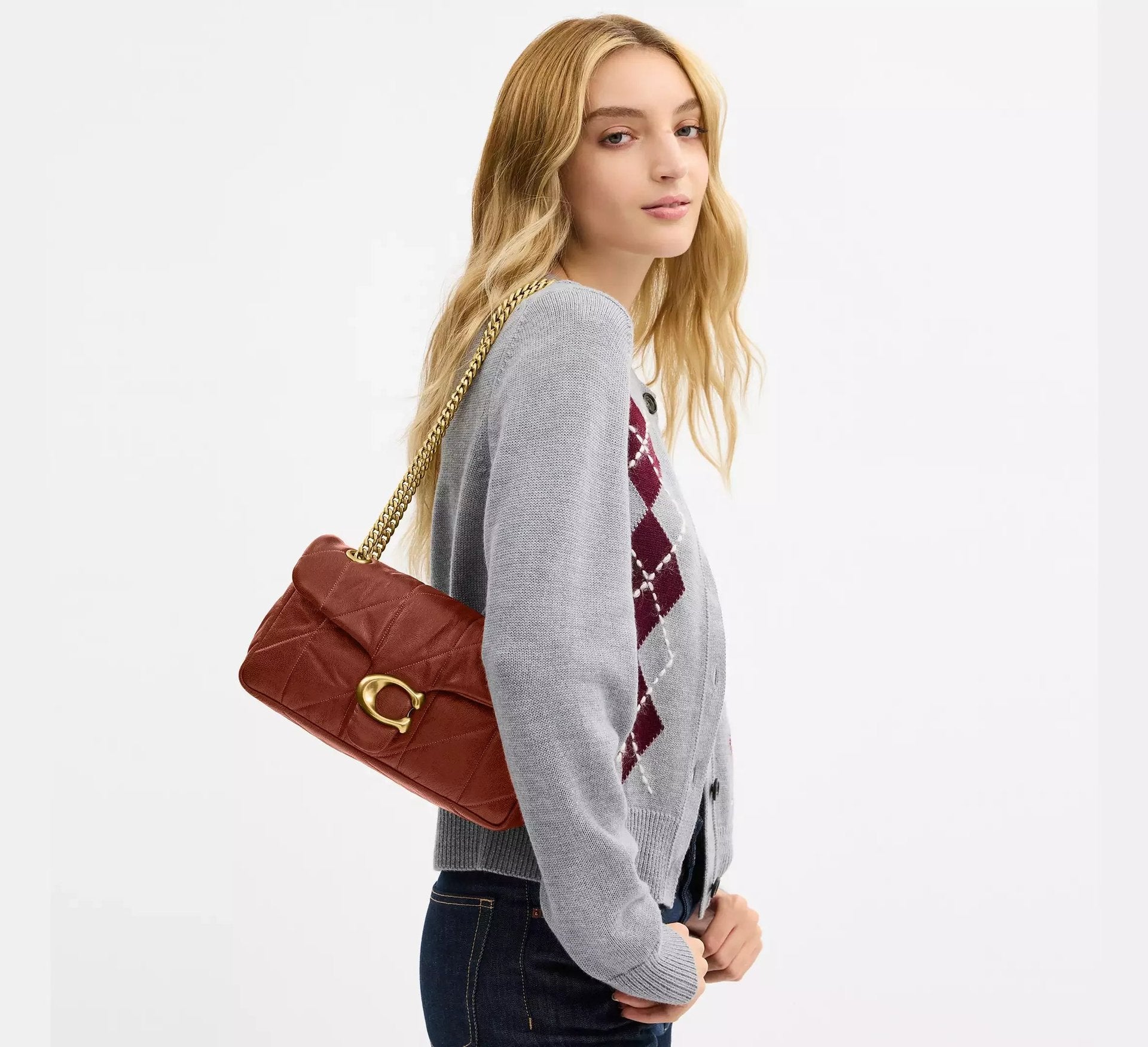 Coach Tabby Shoulder Bag 26 With Quilting – Brass/Pecan - Sneaker Türkiye