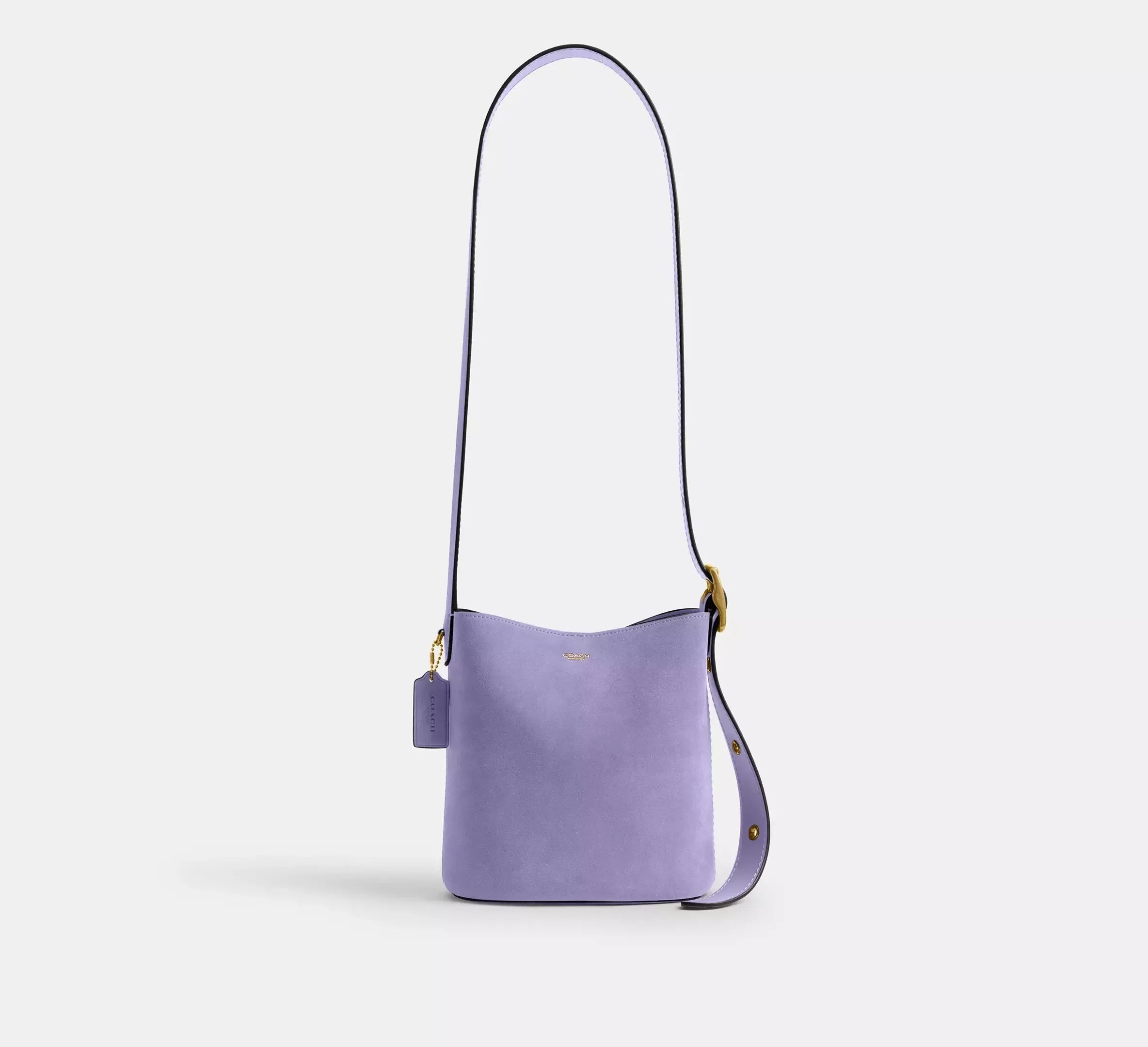 Coach Bleecker Bucket Bag 21 – Suede/Brass/Violet Mist - Sneaker Türkiye