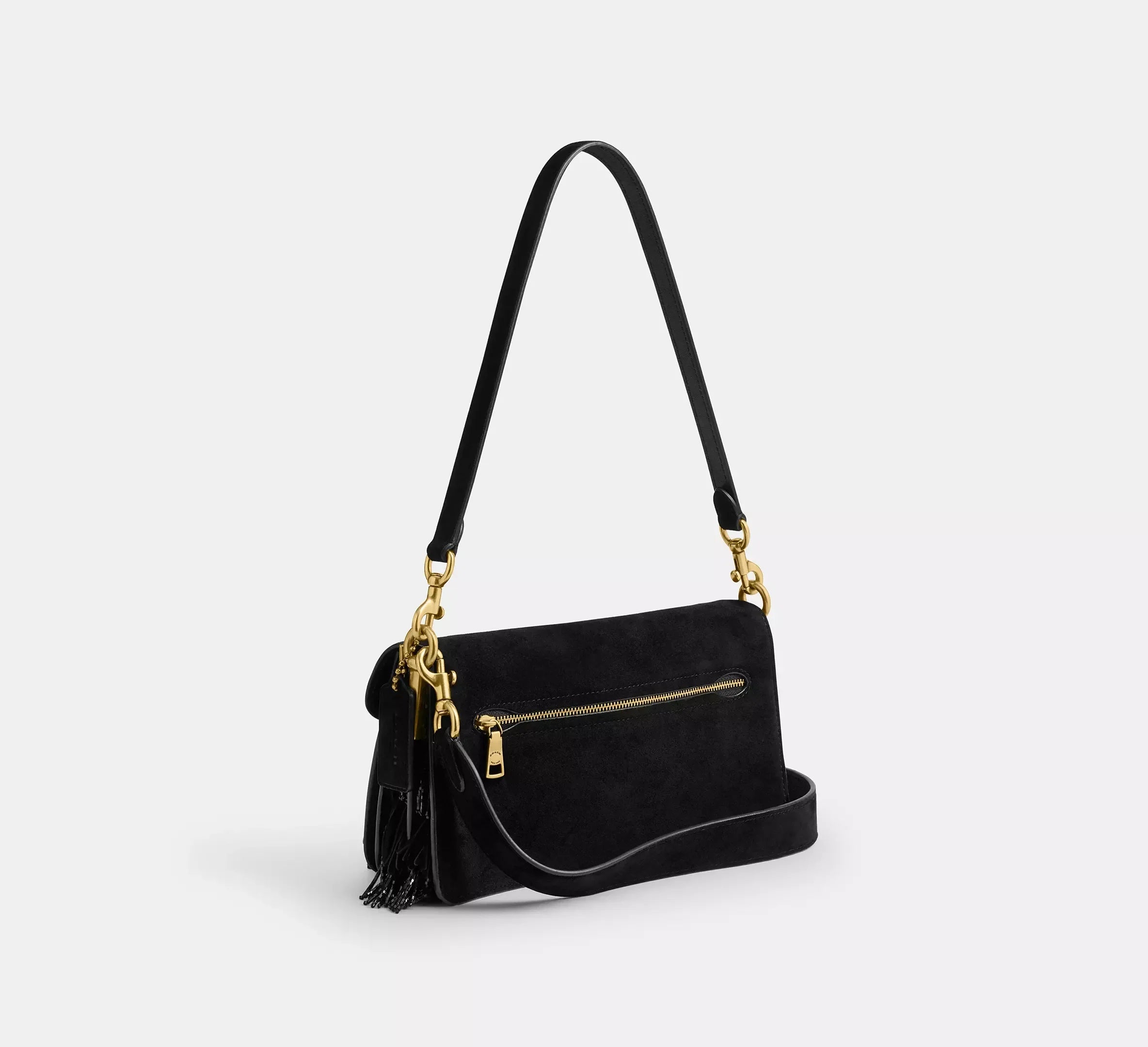 Coach Tabby Shoulder Bag 26 With Crystal Beaded Fringe – Brass/Black - Sneaker Türkiye