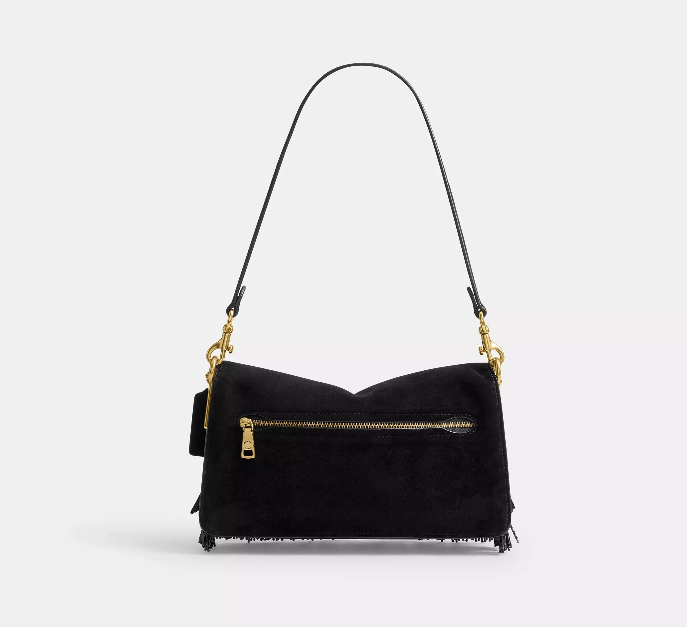 Coach Tabby Shoulder Bag 26 With Crystal Beaded Fringe – Brass/Black - Sneaker Türkiye