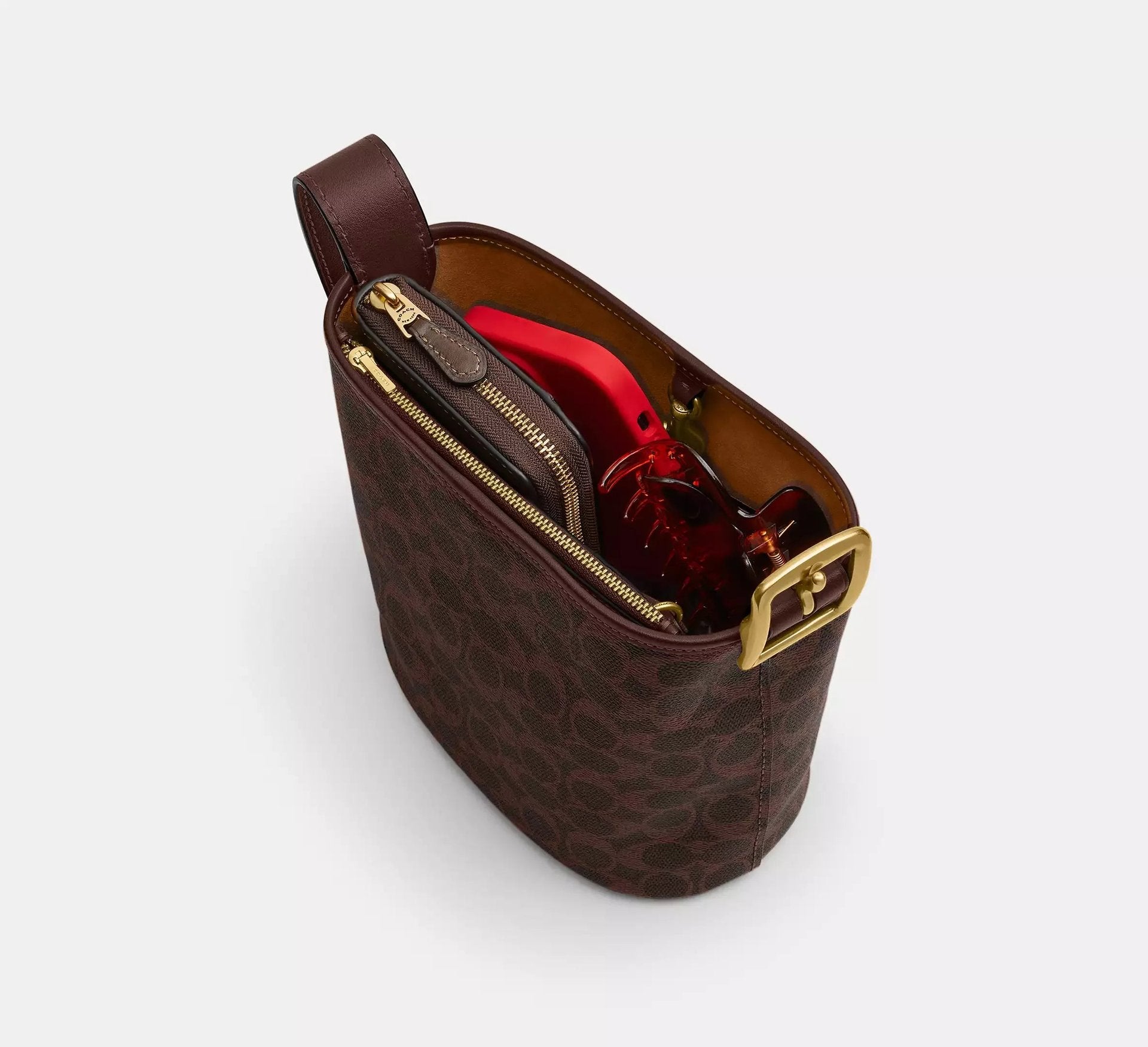 Coach Bleecker Bucket Bag 21 In Signature – Brass/Maple - Sneaker Türkiye