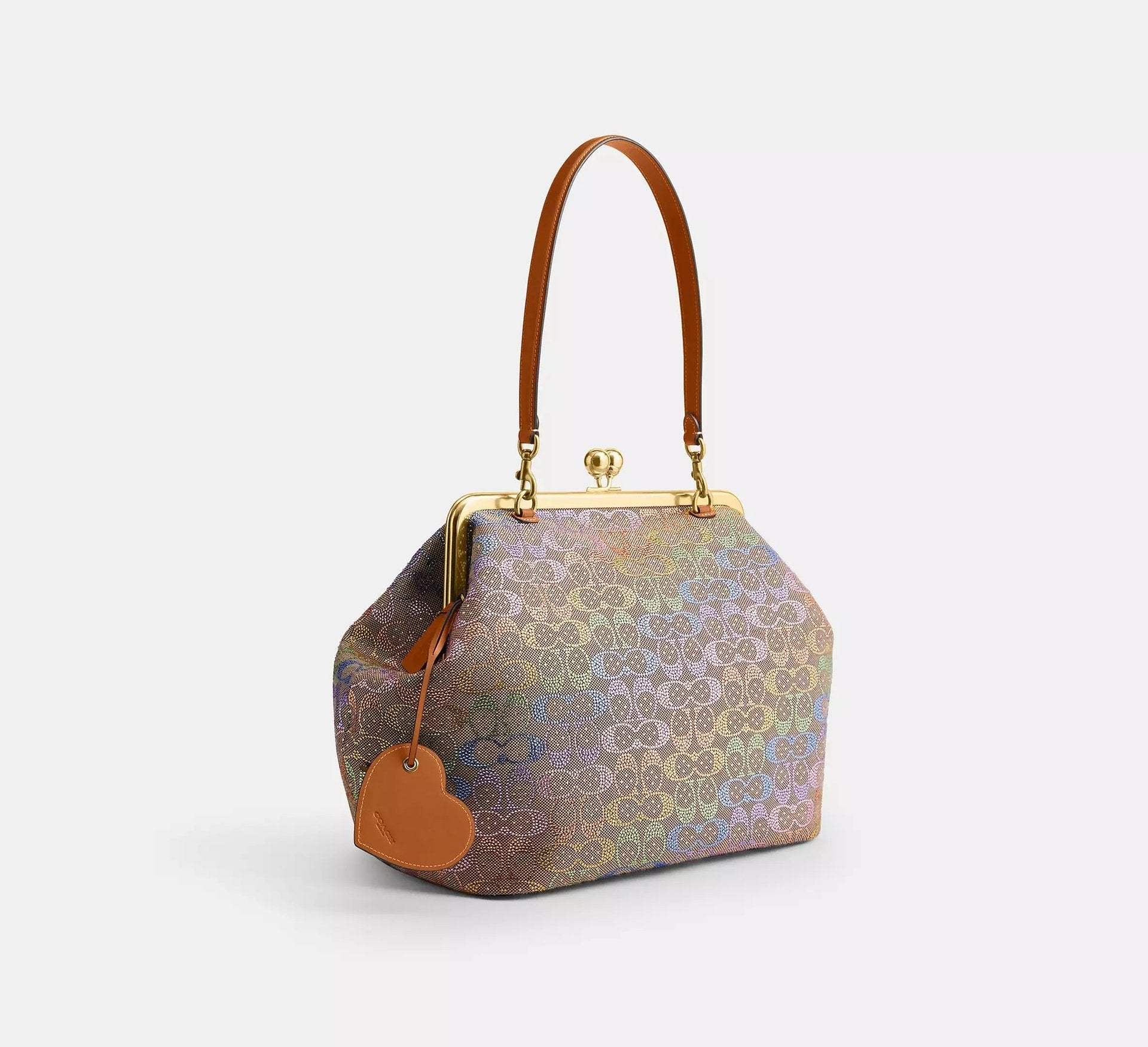 Coach Large Kisslock Frame Bag In Crystal Signature Jacquard SEZON – Brass/Rainbow Multi - Sneaker Türkiye