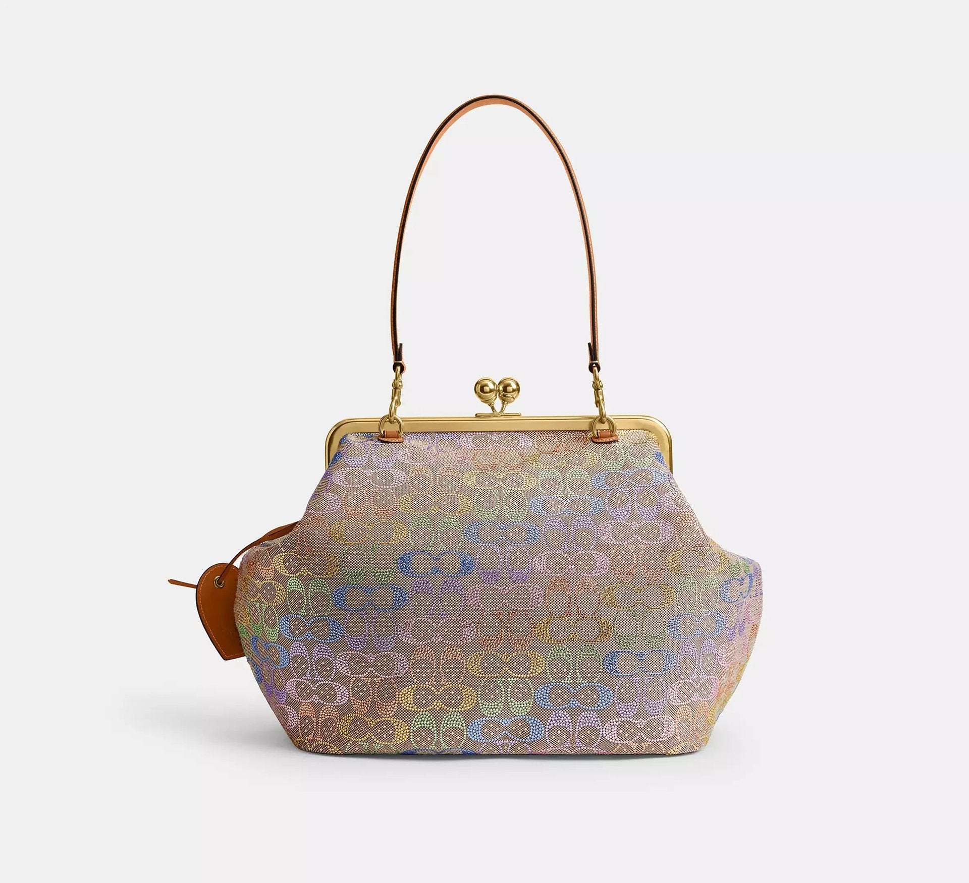 Coach Large Kisslock Frame Bag In Crystal Signature Jacquard SEZON – Brass/Rainbow Multi - Sneaker Türkiye