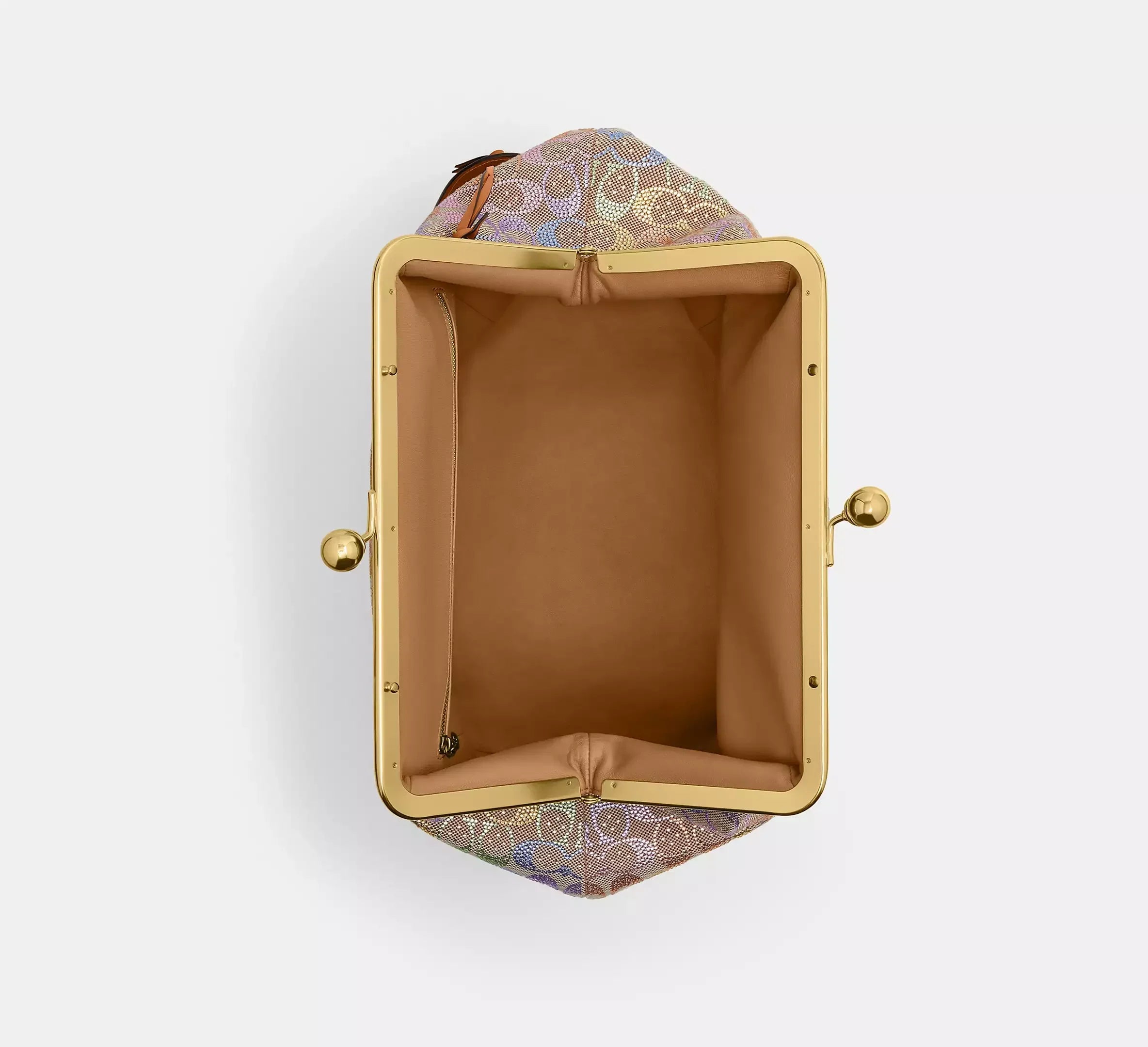 Coach Large Kisslock Frame Bag In Crystal Signature Jacquard SEZON – Brass/Rainbow Multi - Sneaker Türkiye