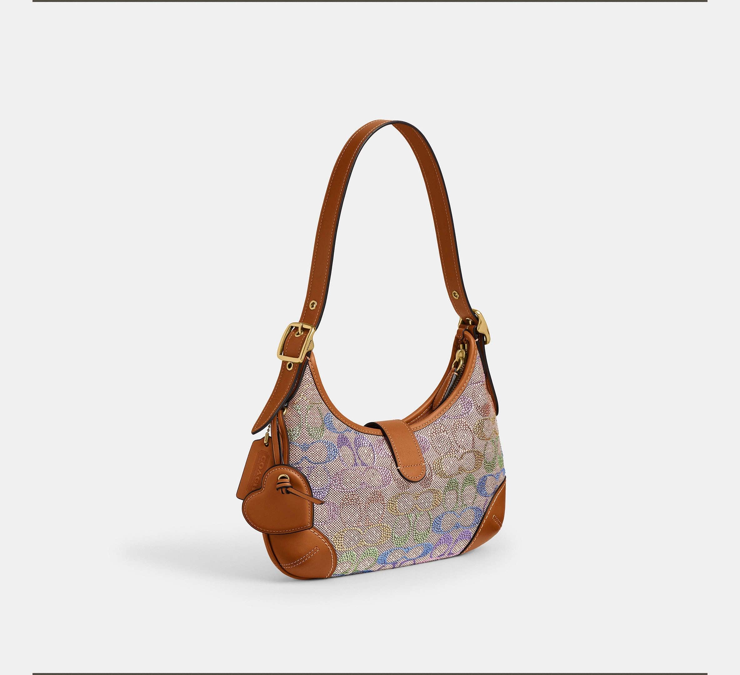 Coach Hamptons Hobo Bag In Crystal Signature Jacquard – Brass/Rainbow Multi - Sneaker Türkiye