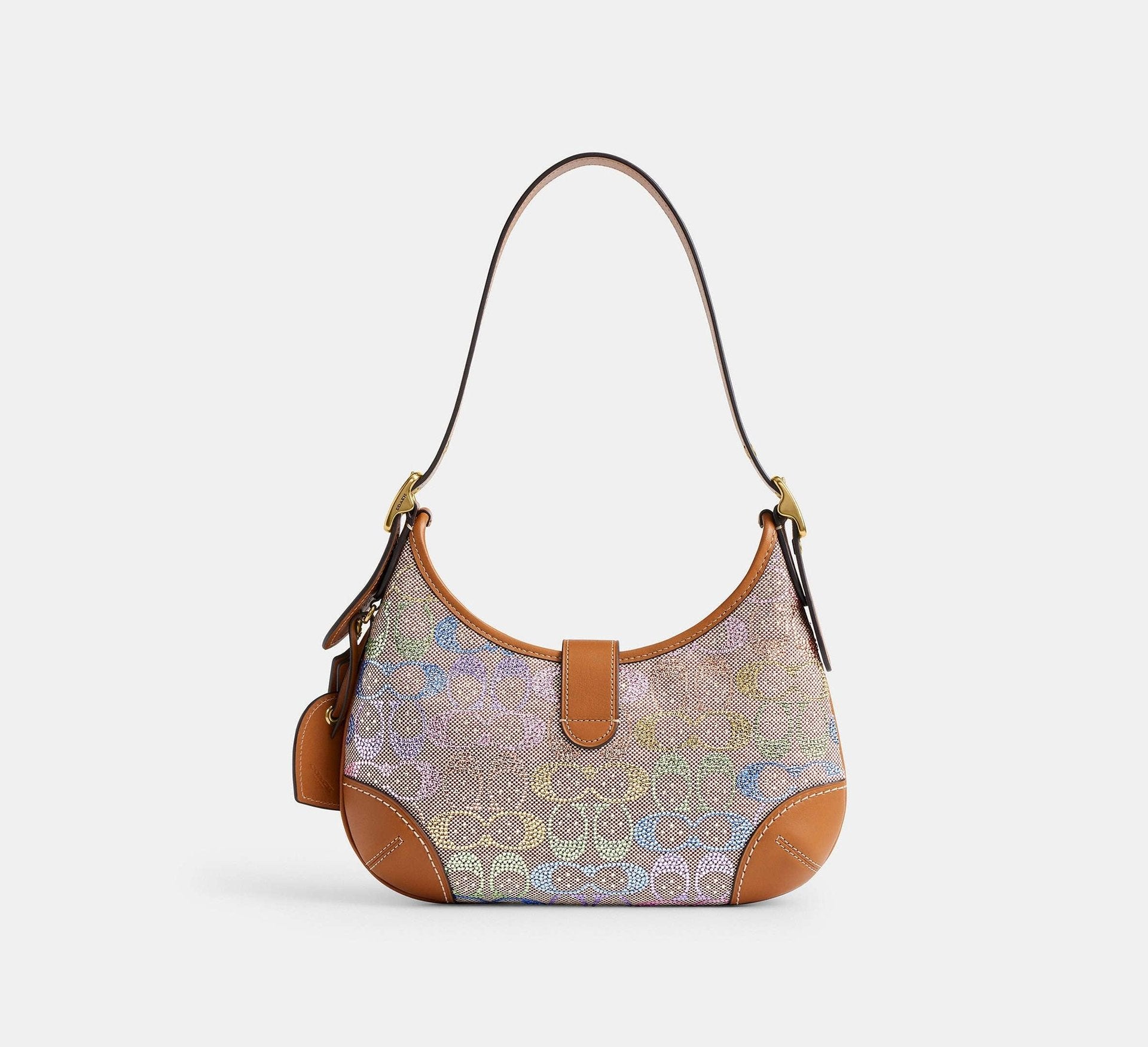 Coach Hamptons Hobo Bag In Crystal Signature Jacquard – Brass/Rainbow Multi - Sneaker Türkiye