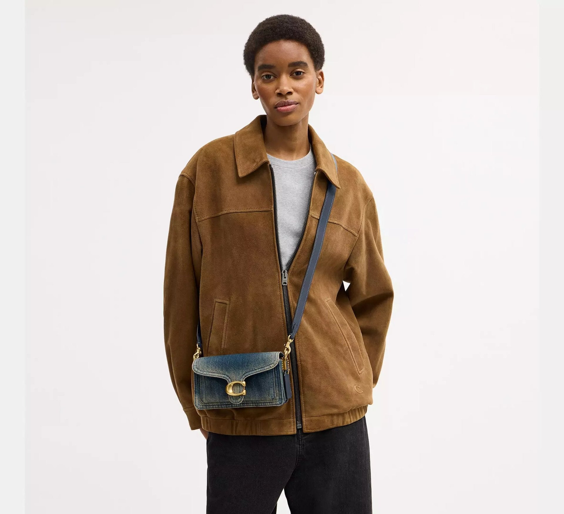 Coach Tabby Shoulder Bag 20 In Regenerative Cotton Denim – Denim/Brass/Dark Indigo - Sneaker Türkiye