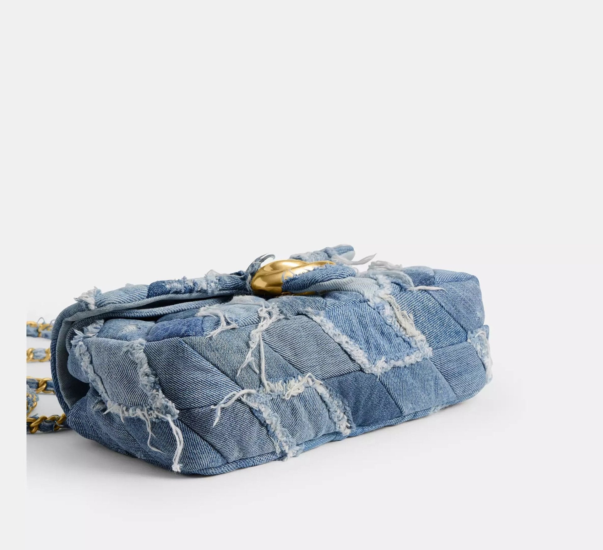 Coach Tabby Shoulder Bag 26 With Repurposed Denim Patchwork Quilting – Denim/Brass/Denim - Sneaker Türkiye