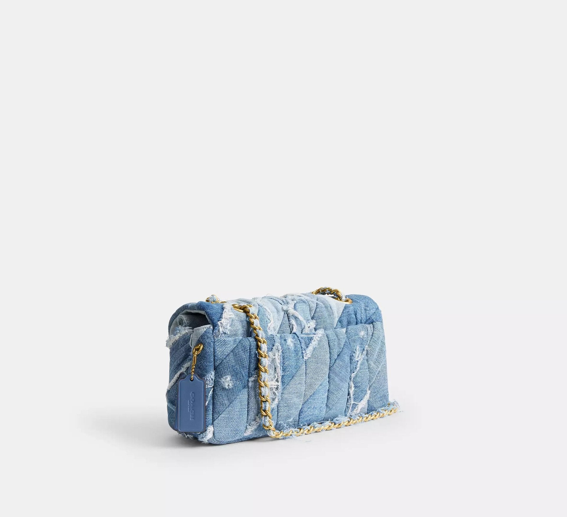 Coach Tabby Shoulder Bag 26 With Repurposed Denim Patchwork Quilting – Denim/Brass/Denim - Sneaker Türkiye