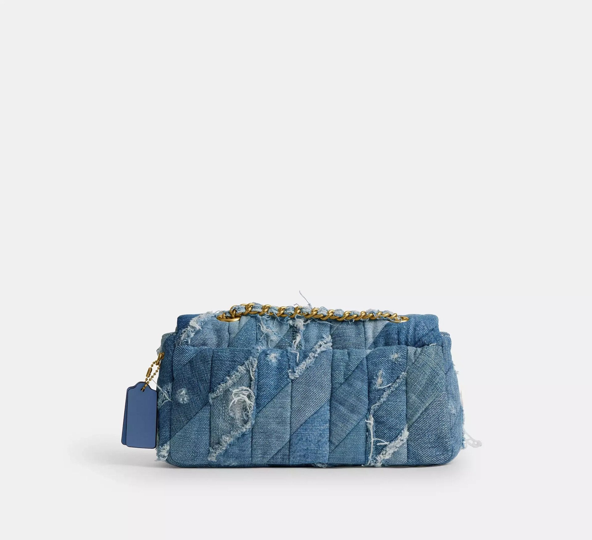 Coach Tabby Shoulder Bag 26 With Repurposed Denim Patchwork Quilting – Denim/Brass/Denim - Sneaker Türkiye